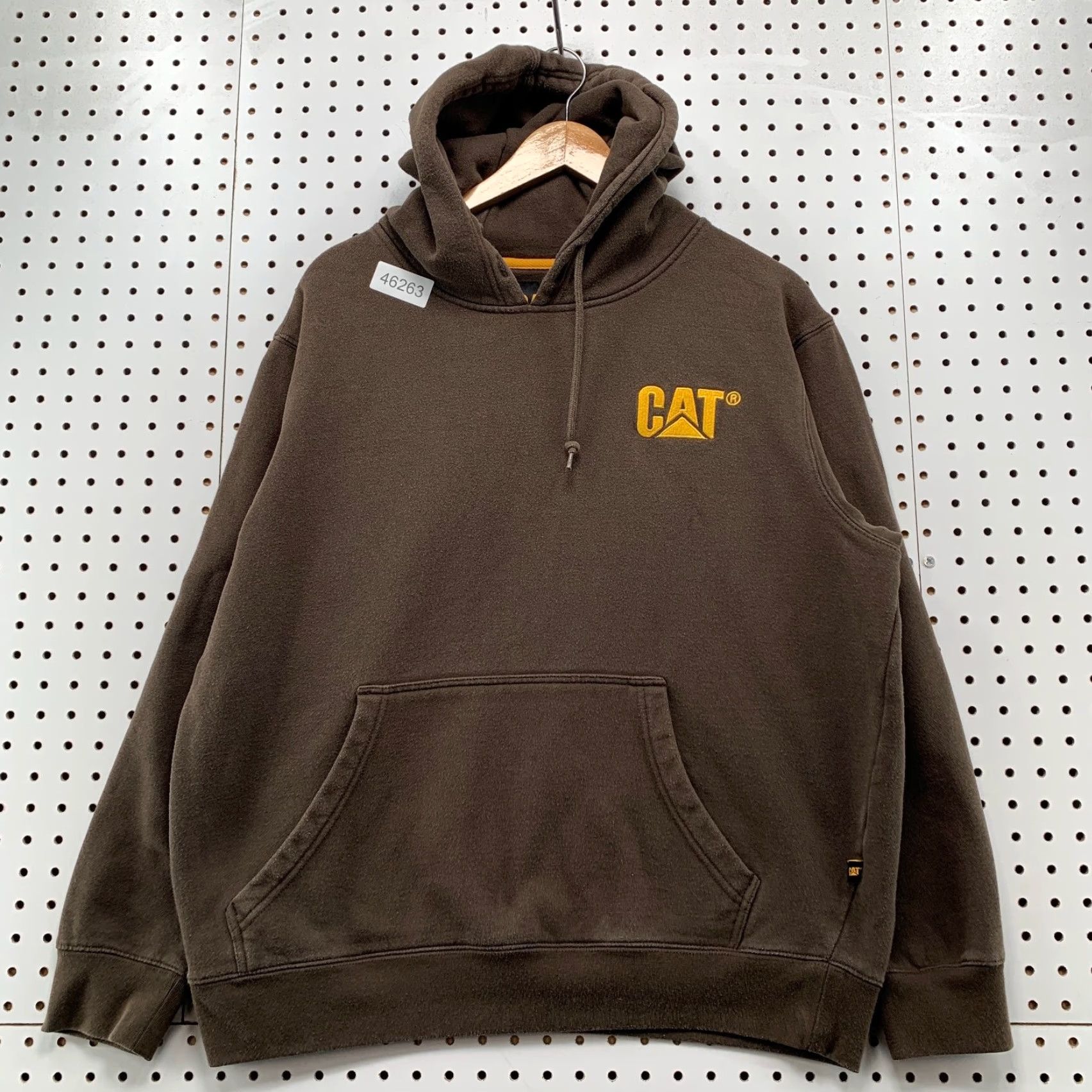 Vintage CAT Caterpillar Hoodie Mens Large Brown Heavyweight Workwear Grunge Cate? Size US L / EU 52-54 / 3 - 2 Thumbnail