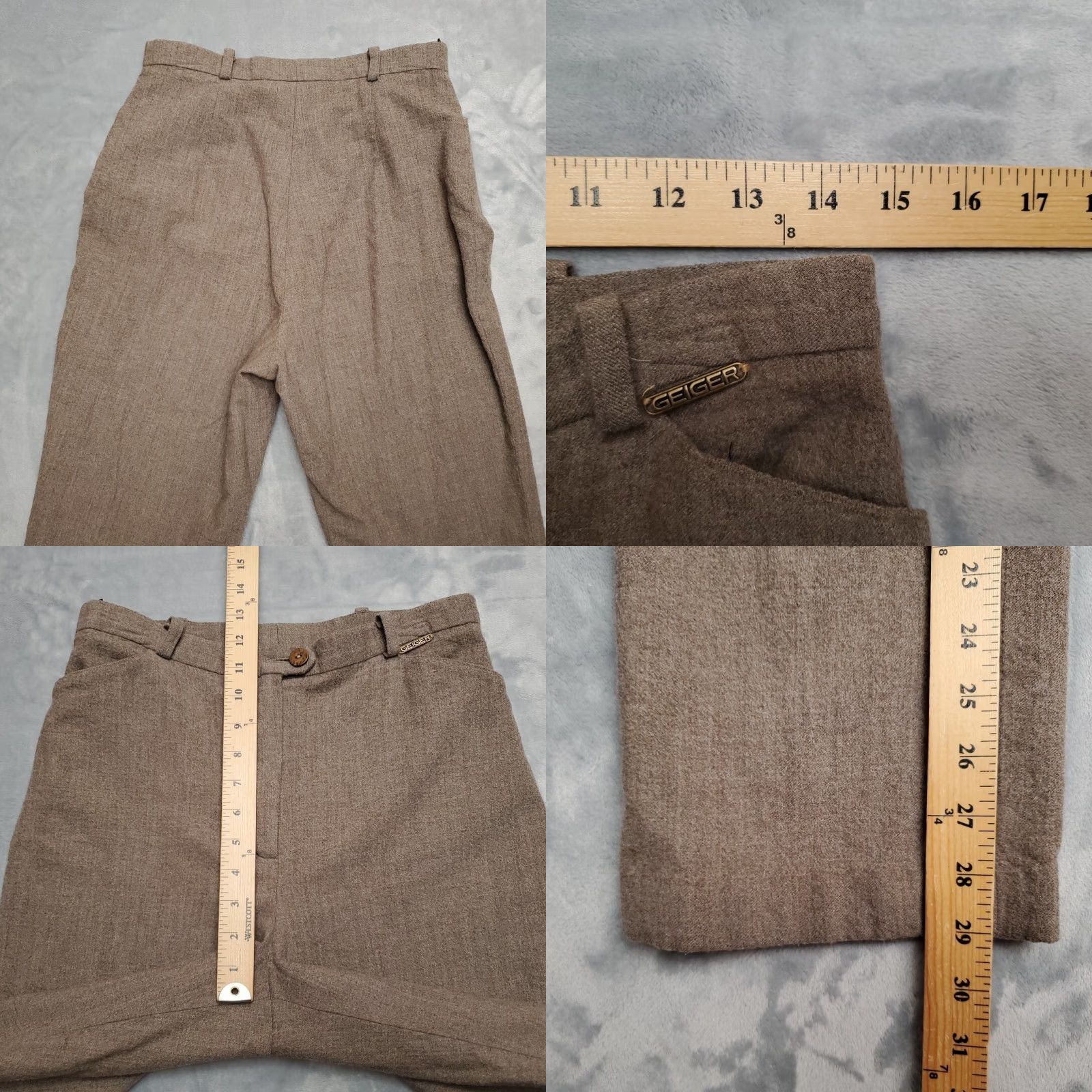 Vintage VINTAGE Geiger Pants Womens 29x29 Brown 90% Wool Classic Made in Australia Wool, Wool Blend Bottoms Casual Pockets Zip Ankle 30 Womens Size 30" / US 8 / IT 44 - 9 Thumbnail
