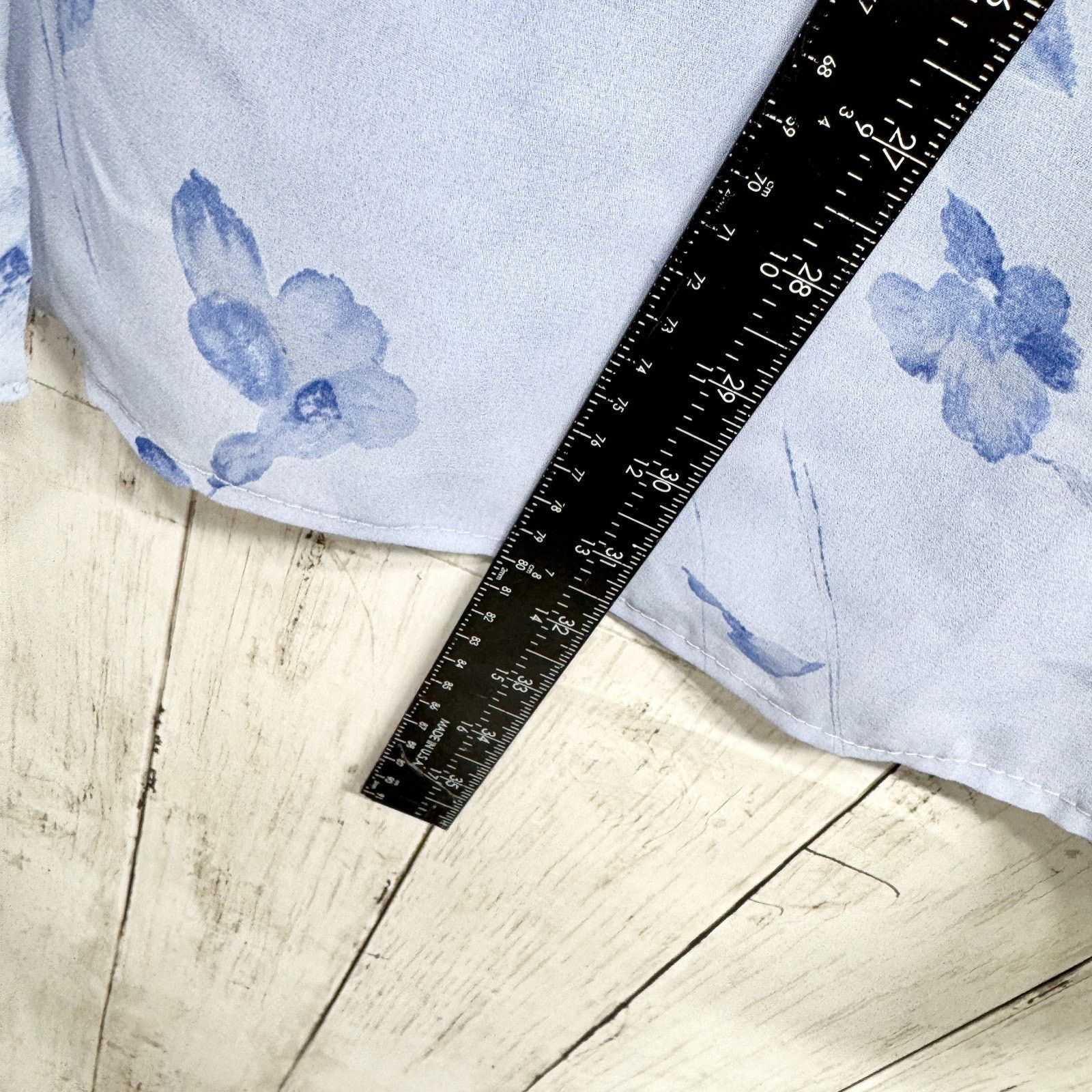 Vintage Vtg Worthington Skirt Women Sz 18 Blue Floral Chiffon Midi Size 40" / US 18 - 2 Thumbnail
