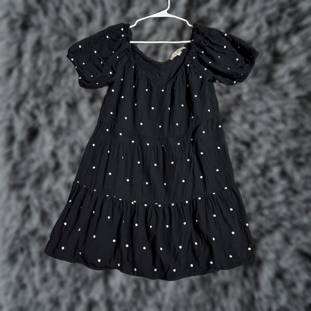 Loft LOFT Dress Small Petite Cottagecore Boho Embroidered Dots Puff Sleeve Tiered White Rayon Mini Bohemian Women XS-S Size S / US 4 / IT 40 - 1 Thumbnail