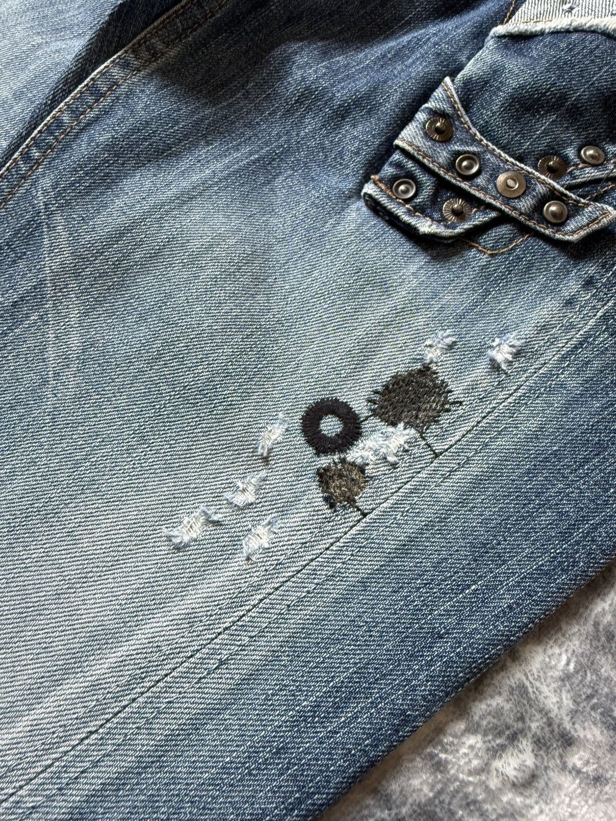 Hysteric Glamour × Japanese Brand Bartack Japan Asymmetrical Revolver Gun Pocket Jeans Size US 28 / EU 44 - 9 Thumbnail