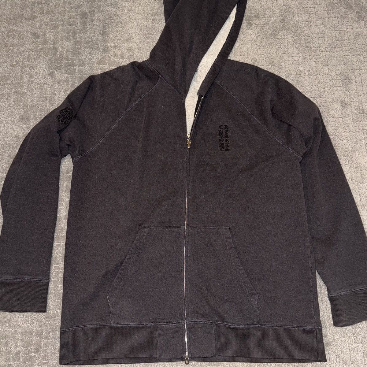 image of Chrome Hearts Zip Up Hoodie in Blue, Men's (Size XL)