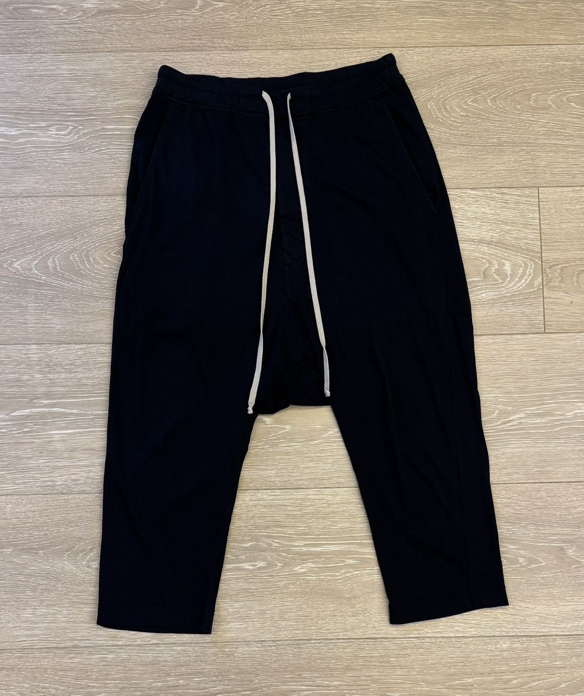 Rick Owens Drkshdw Black Drawstring Cropped Lounge Pants Size US 32 / EU 48 - 1 Thumbnail
