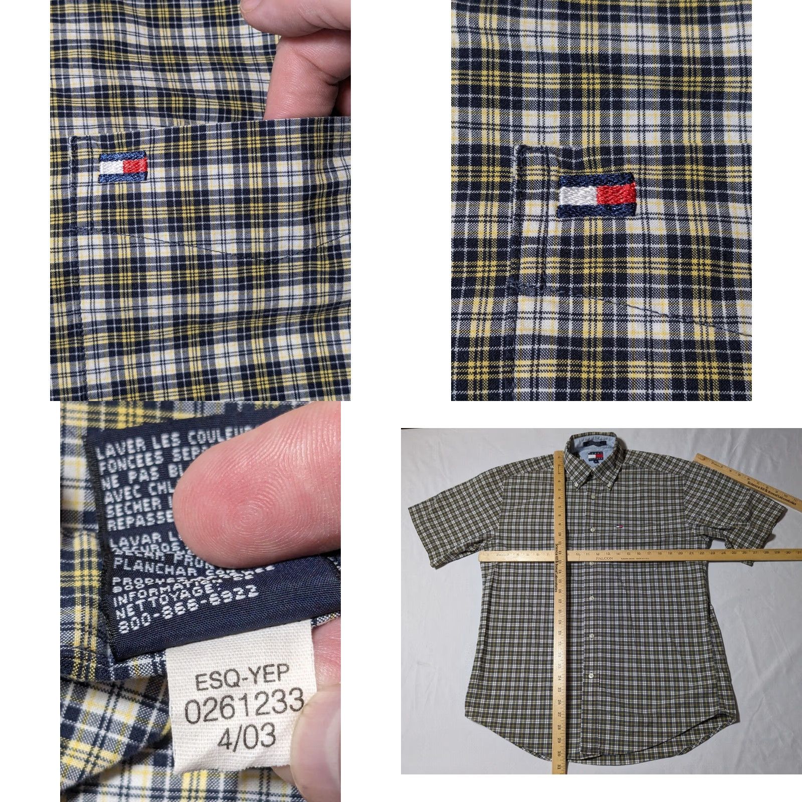Tommy Hilfiger VTG Tommy Hilfiger Men Medium Blue Yellow Plaid 100% Cotton Button-Up Shirt Size US M / EU 48-50 / 2 - 8 Thumbnail