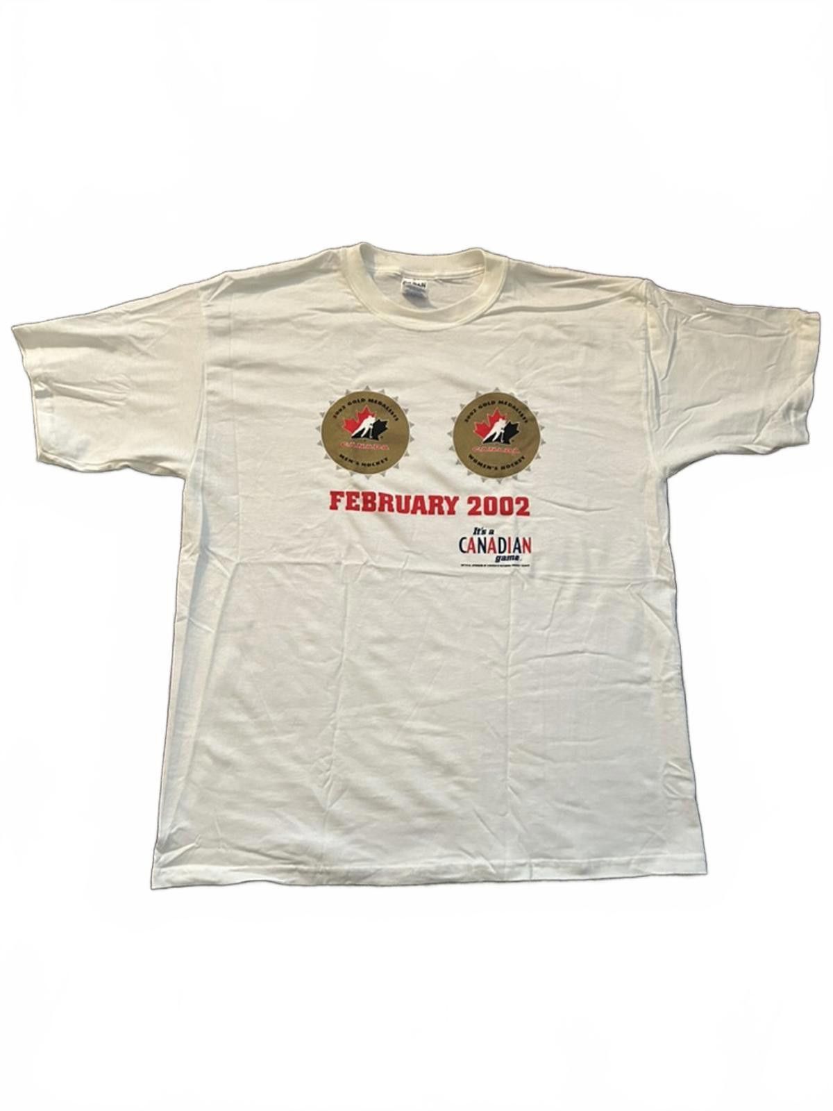 Unknown London Vintage 2002 Team Canada Gold Medal Hockey T-Shirt Size ONE SIZE - 1 Thumbnail