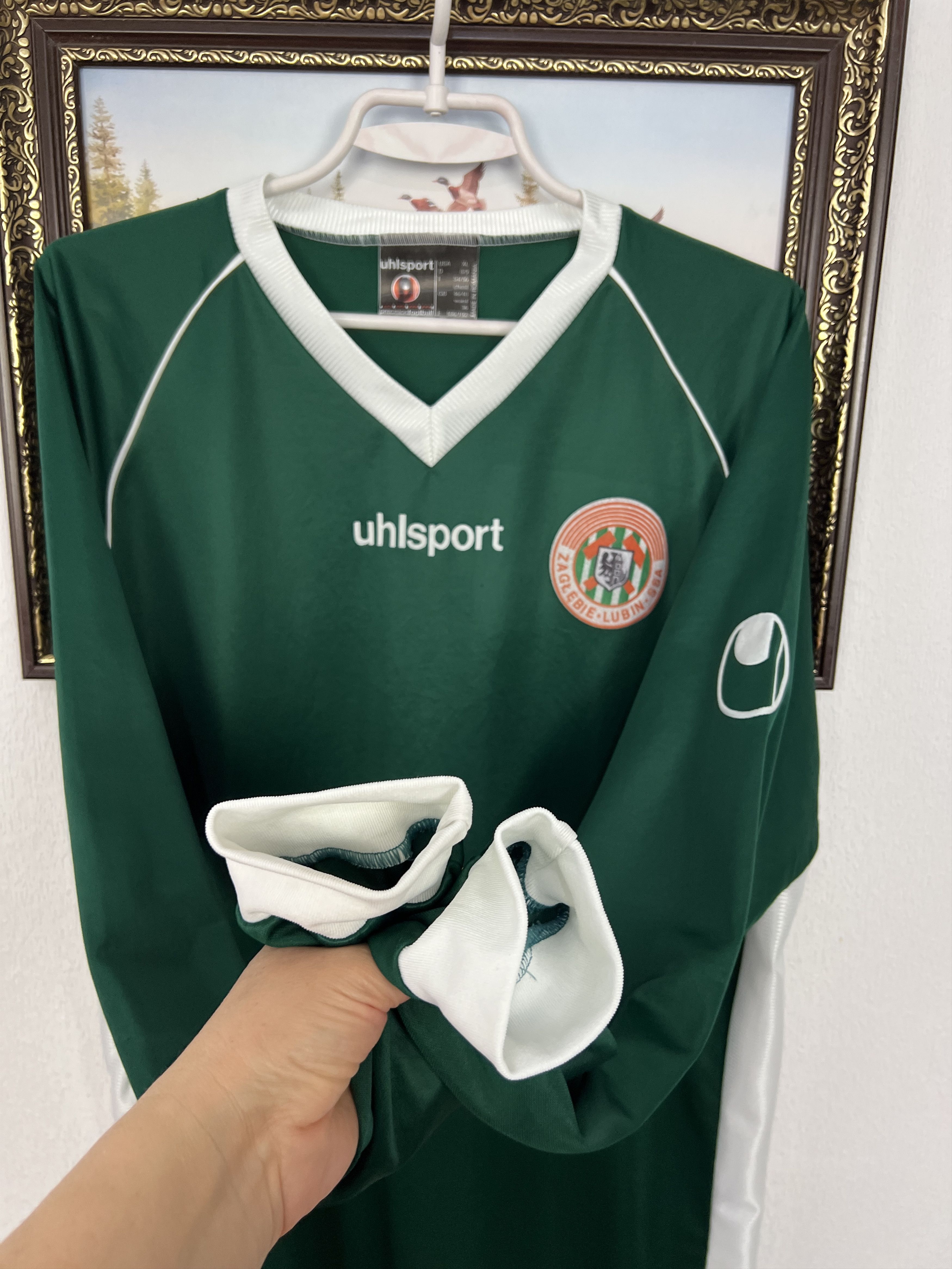 Vintage Zaglebie Lubin Match Worn Shirt Long Sleeve Jersey Trikot Size US XL / EU 56 / 4 - 5 Thumbnail