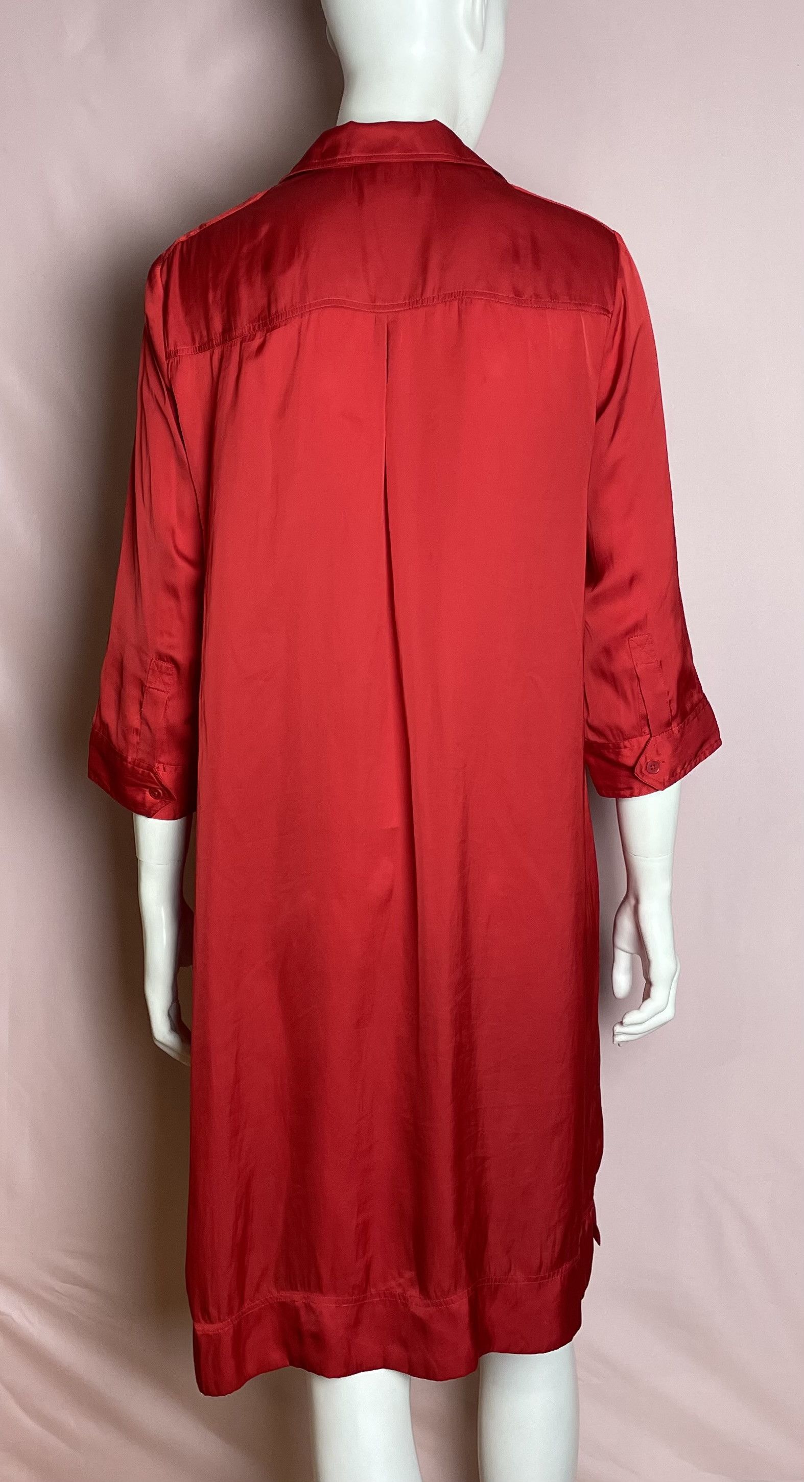 Zadig & Voltaire Zadig & Voltaire Red Satin Midi Dress Size L Size L / US 10 / IT 46 - 3 Thumbnail