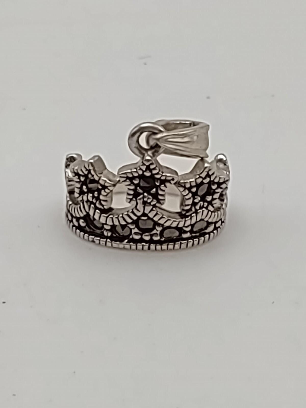 The Unbranded Brand 925 Sterling Crown Pendant Marcasite Style Queen Gift Size ONE SIZE - 1 Thumbnail