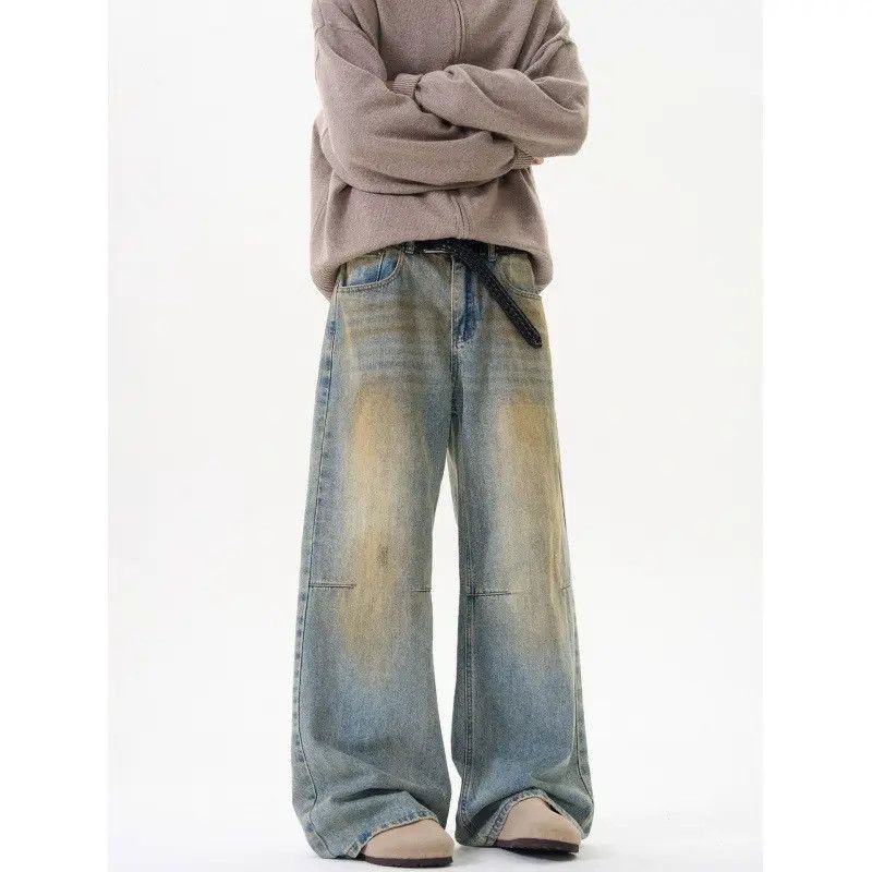 Japanese Brand Retro loose straight leg high street jeans Size US 32 / EU 48 - 4 Thumbnail