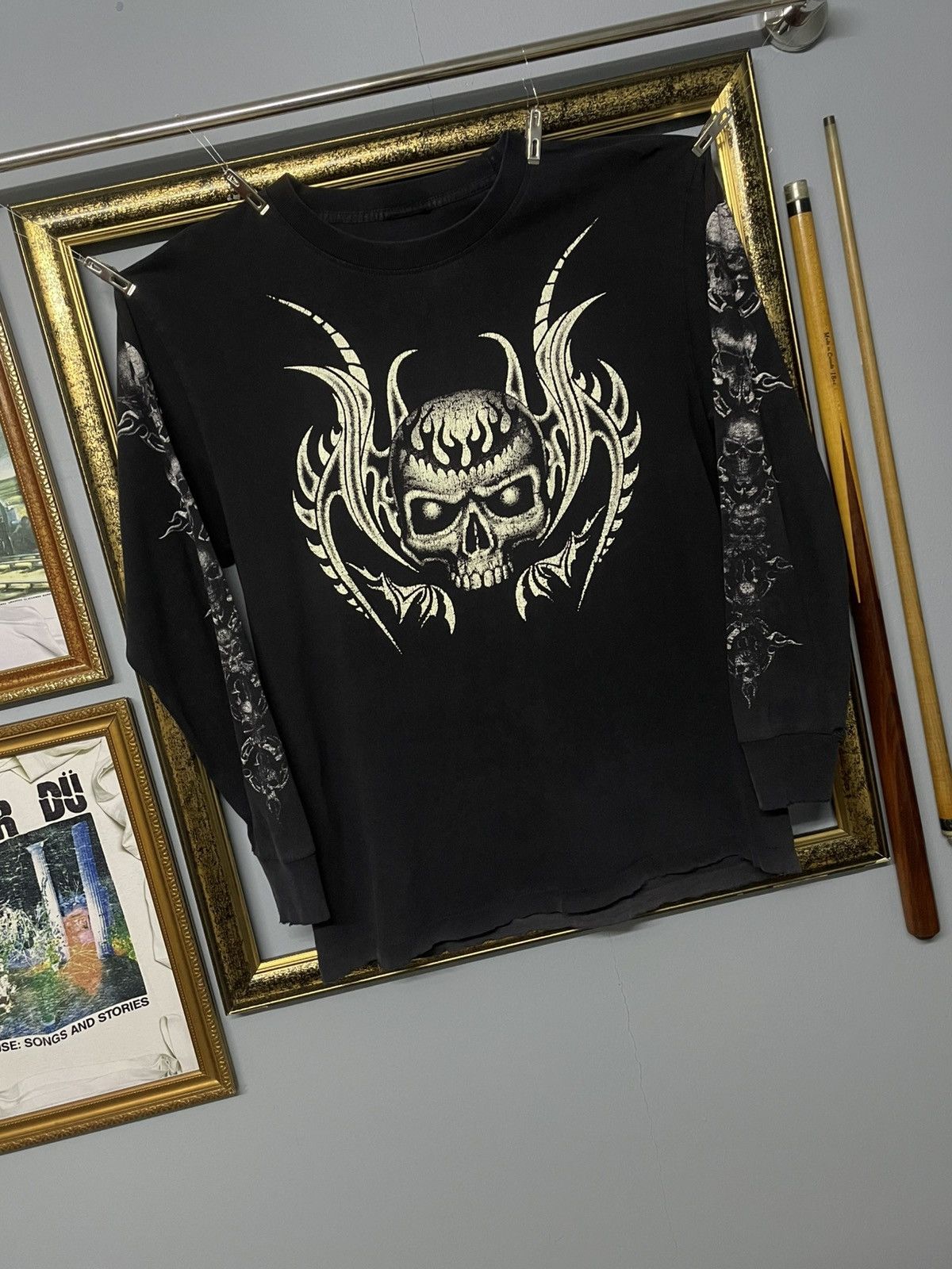 Vintage Vintage 1990s Skull Satan Big Head Sunfaded Distressed Tee Size US M / EU 48-50 / 2 - 2 Thumbnail