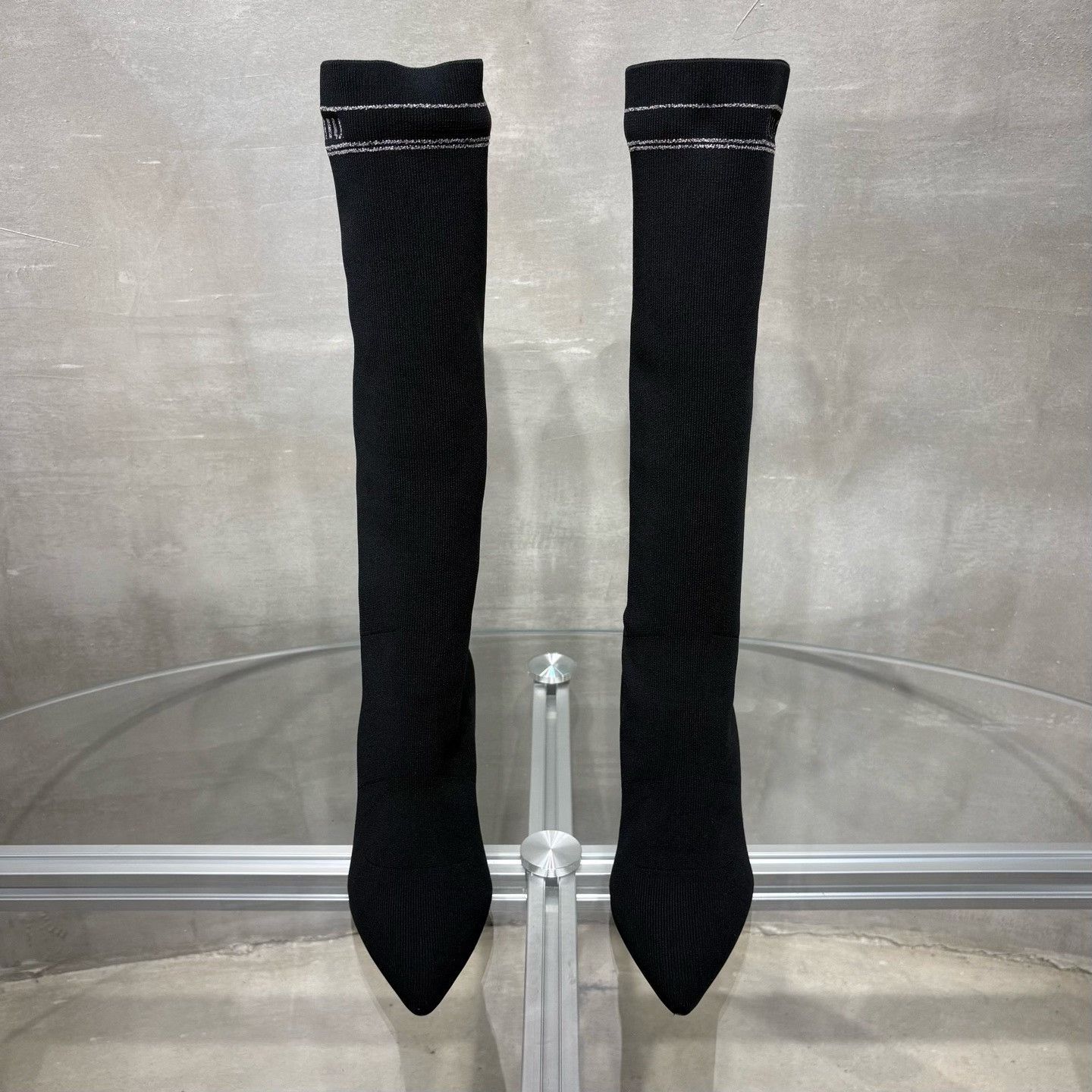 Miu Miu Miu Miu Black Over-the-Knee Boots Size US 6 / IT 36 - 1 Thumbnail
