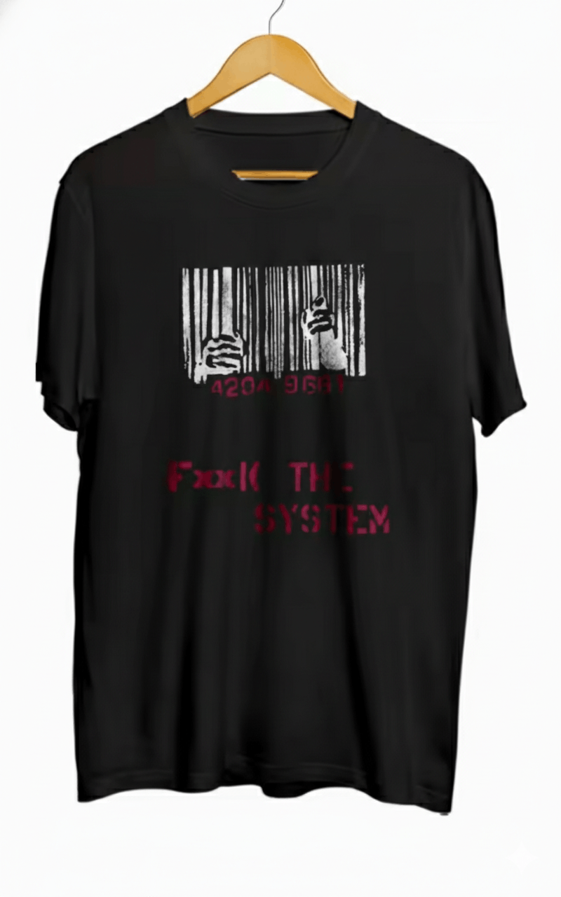 Other Y2K Streetwear Fxxk The System High Quality Black T-Shirt Size US L / EU 52-54 / 3 - 3 Thumbnail