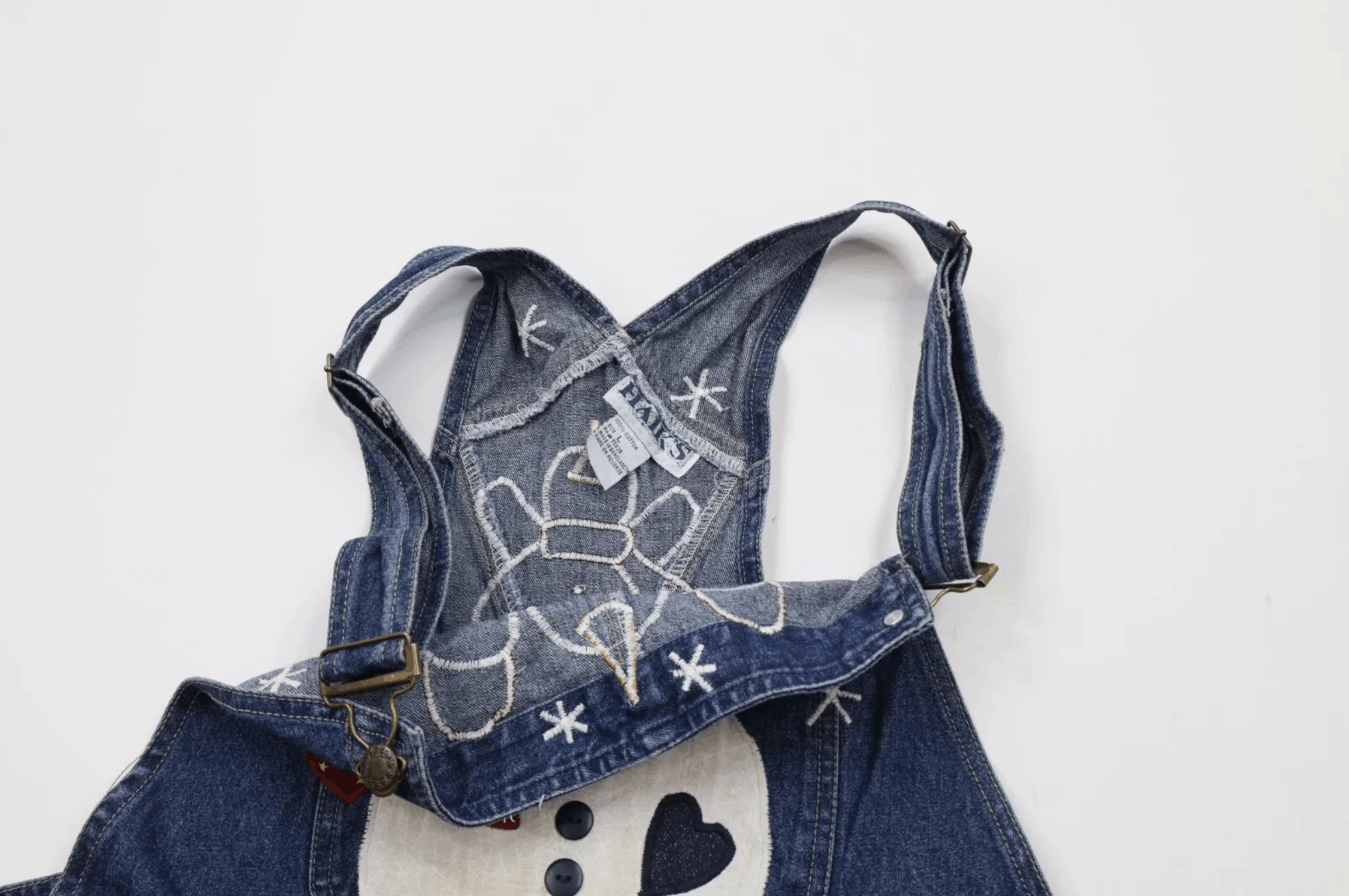 Vintage Vintage 90s Streetwear Distressed Christmas Denim Overalls Size 30" / US 8 / IT 44 - 3 Thumbnail
