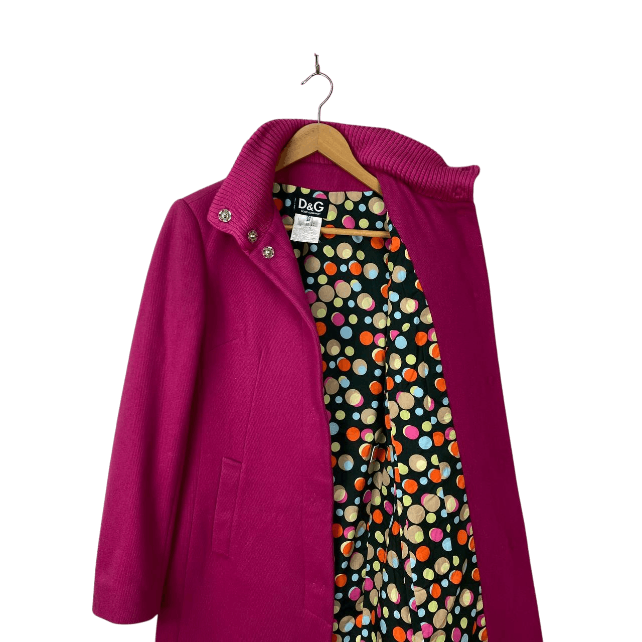Dolce & Gabbana VINTAGE DOLCE&GABBANA ARCHIVE FUCHSIA BOILED WOOL SWING COAT Size S / US 4 / IT 40 - 11 Thumbnail