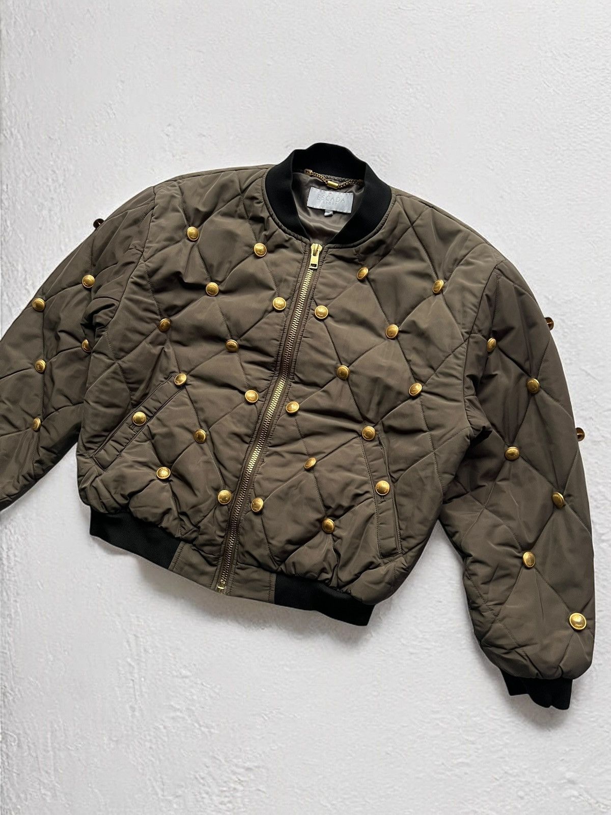 Escada × Escada Sport OFFER!🫵🏻 ESCADA SPORT GOLDEN BUTTONS BOMBER JACKET VINTAGE Size XS / US 0-2 / IT 36-38 - 2 Thumbnail