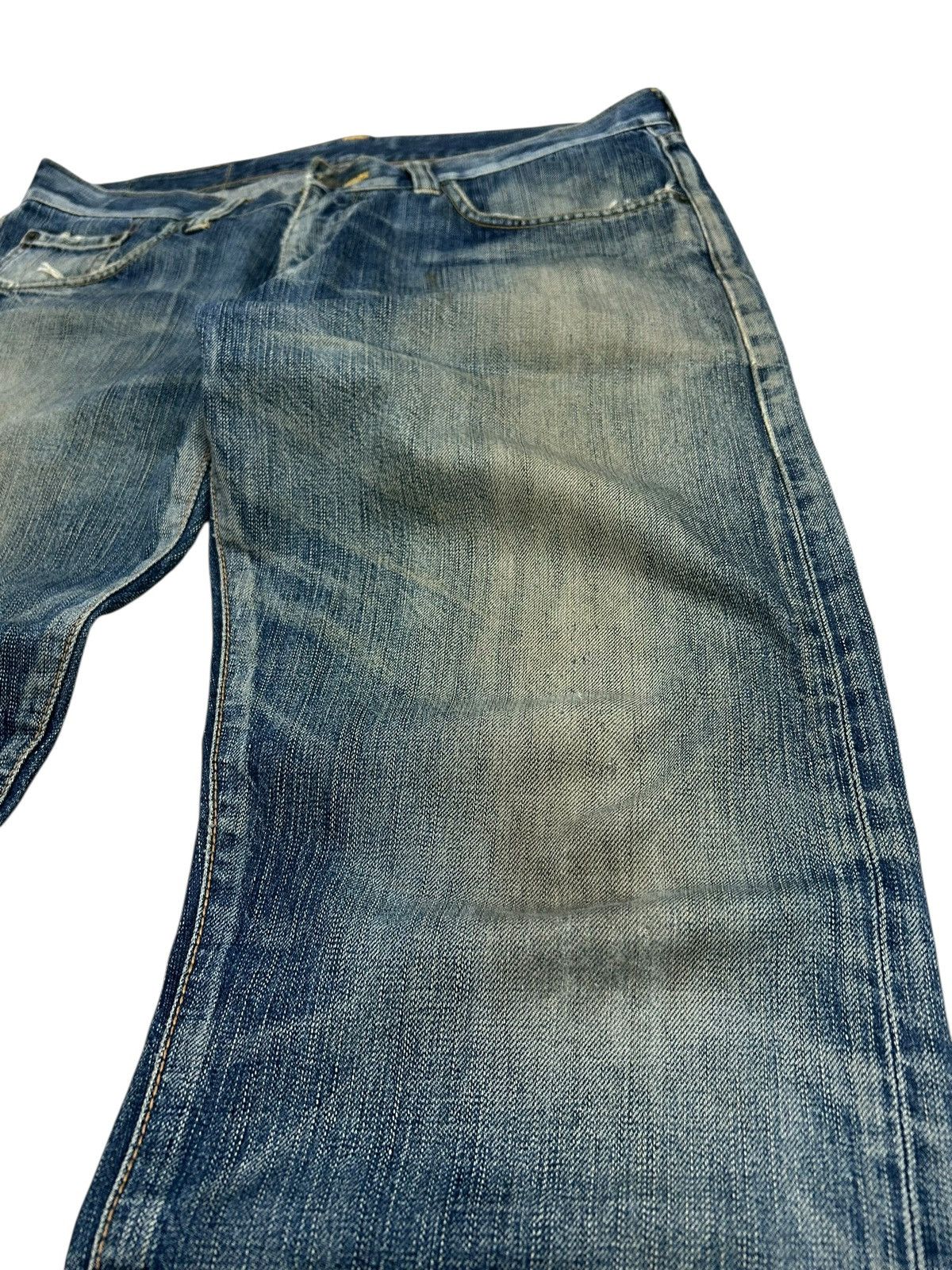 Edwin × Japanese Brand Edwin 503 Blue Trip Mud Washed Baggy Distressed Denim Size US 35 - 6 Thumbnail