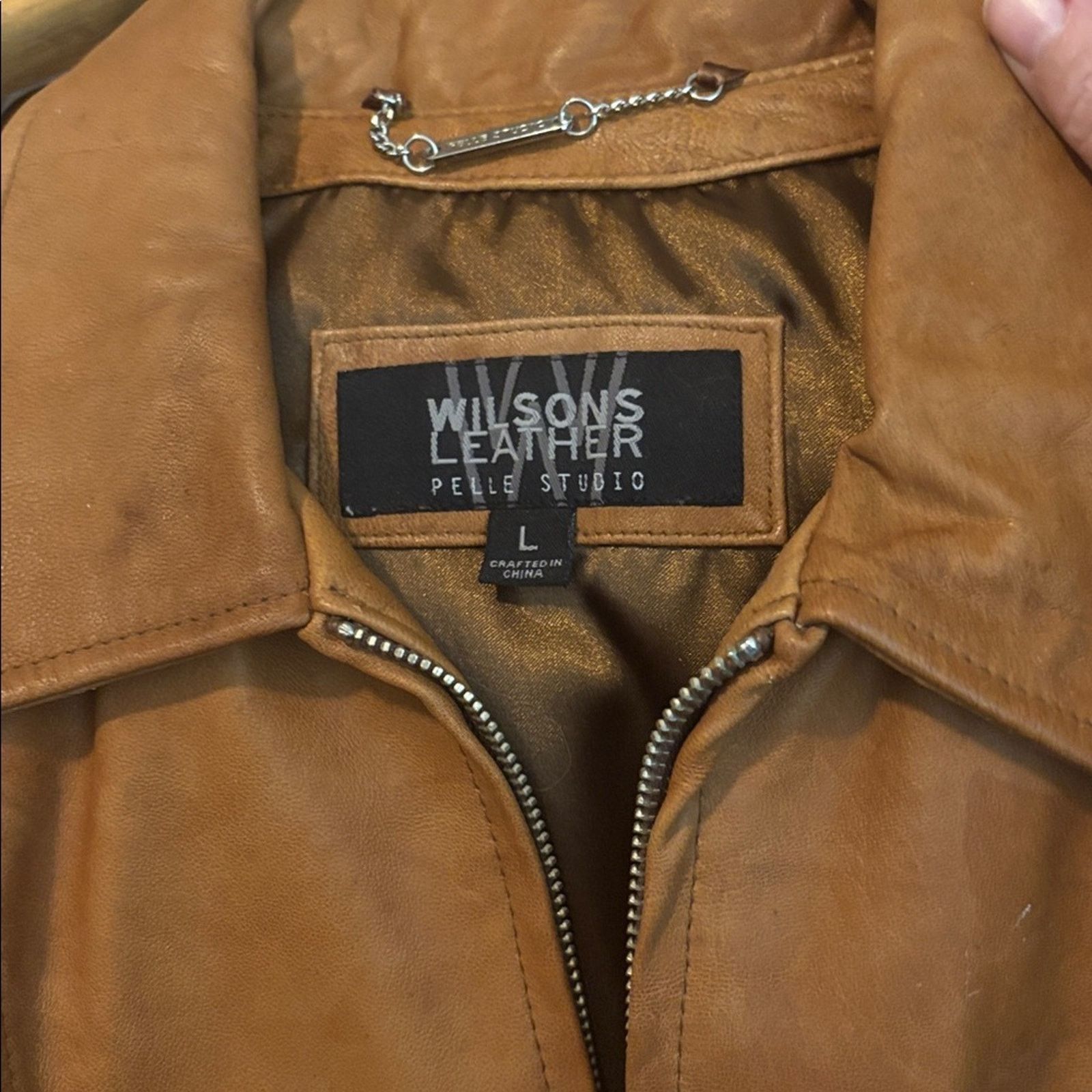 Wilsons Leather Wilson Vintage Distressed Leather Zip-up Coat Size L / US 10 / IT 46 - 3 Thumbnail