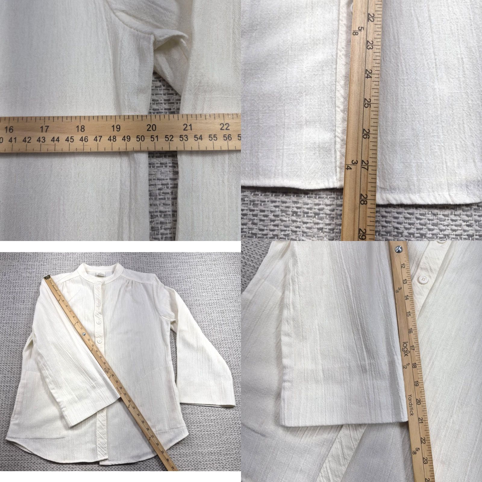 Penn VTG J.C. Penney Button-Up Shirt Womens Medium 3/4 Sleeve White Collared Knit Cotton Blend Casual Vintage Basic Size M / US 6-8 / IT 42-44 - 8 Thumbnail