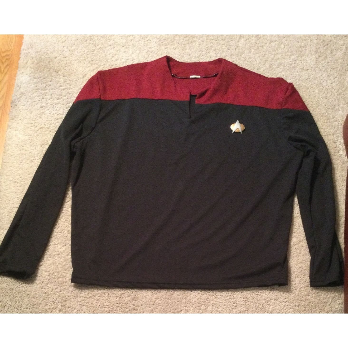 Vintage Vintage Star Trek Uniform Red Black with turtle neck attachm Size US L / EU 52-54 / 3 - 3 Thumbnail
