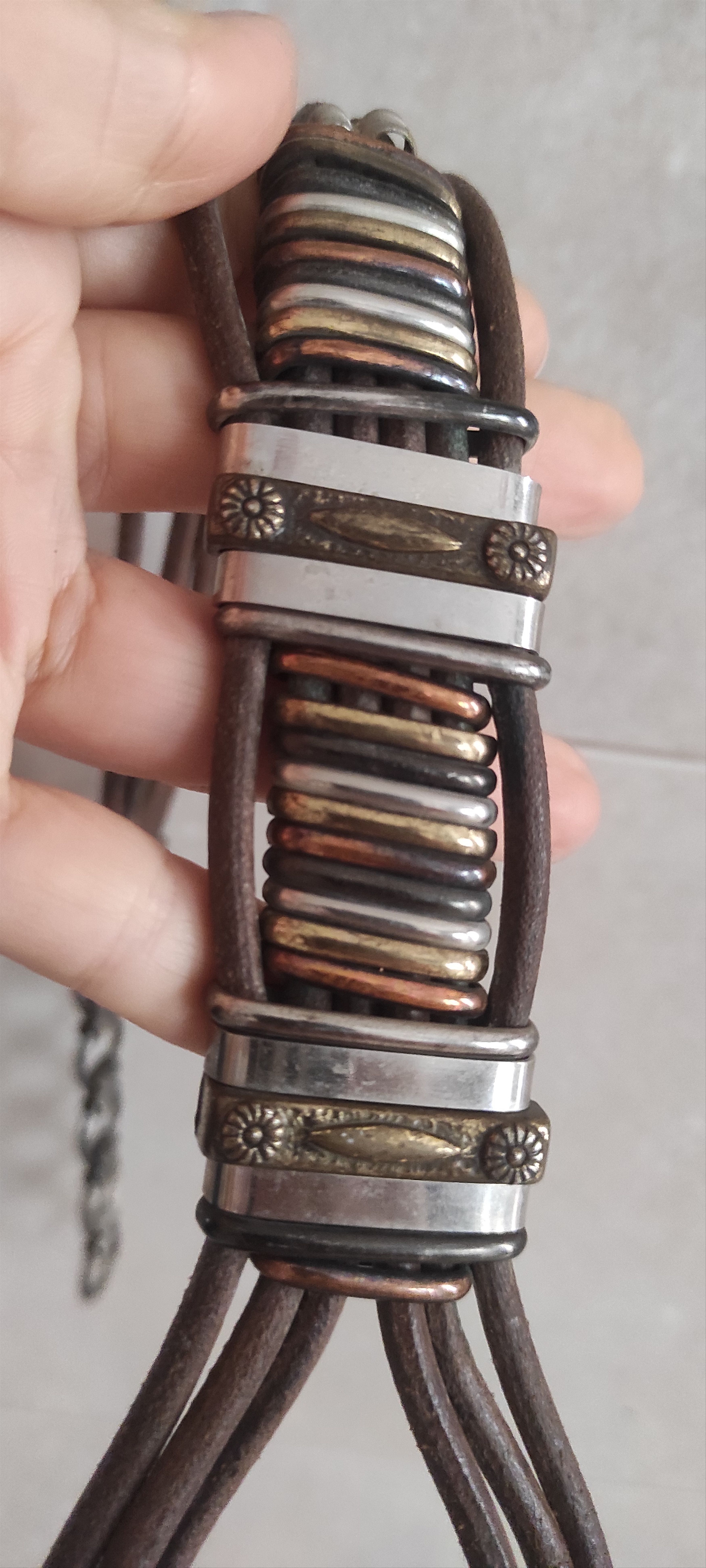 Vintage Sultanija Brass Leather Ethnic Boho Belt Florence Italy Size ONE SIZE - 10 Thumbnail