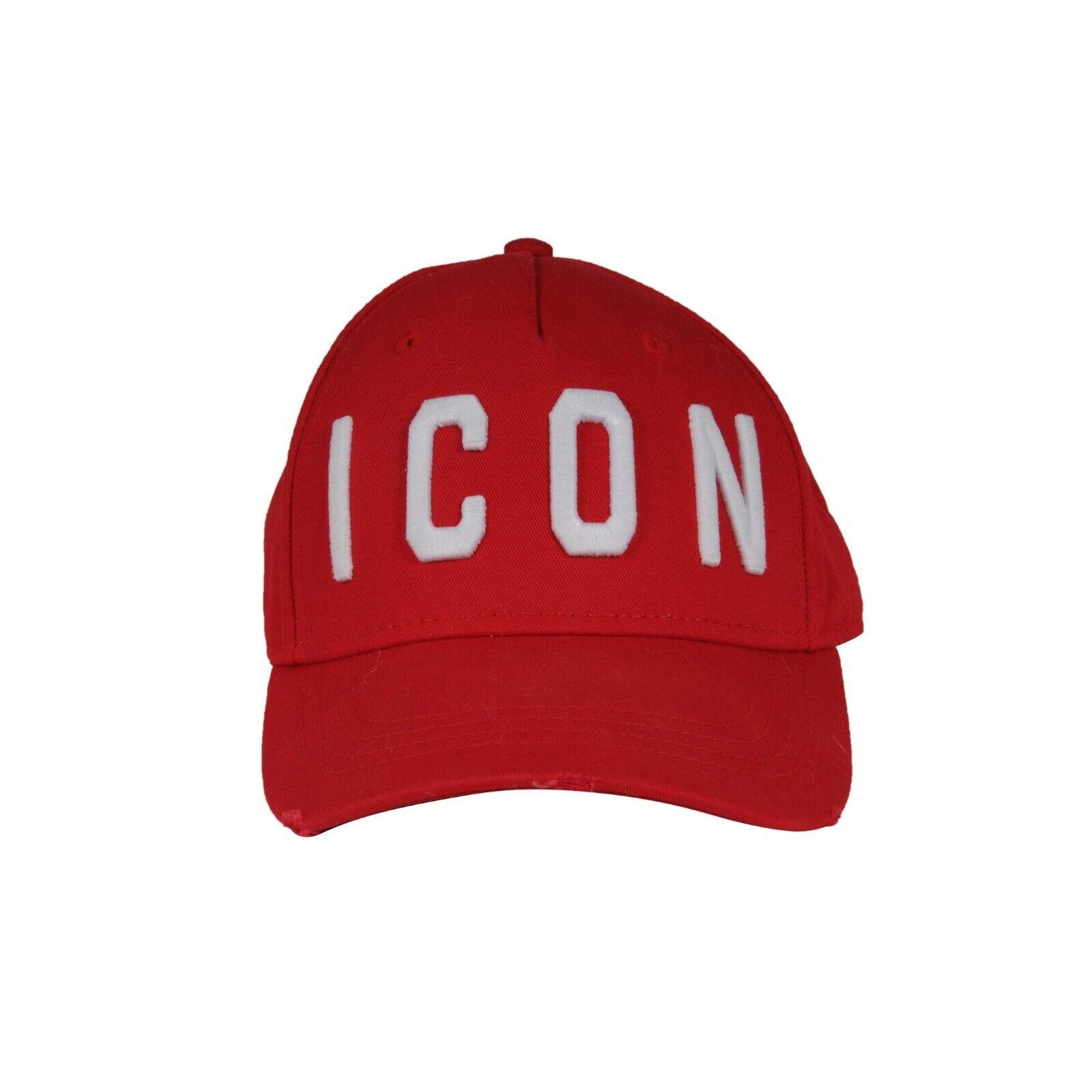 Dsquared2 ICON Distressed 5 Panal Cap Red Hat Baseball Size ONE SIZE - 2 Thumbnail