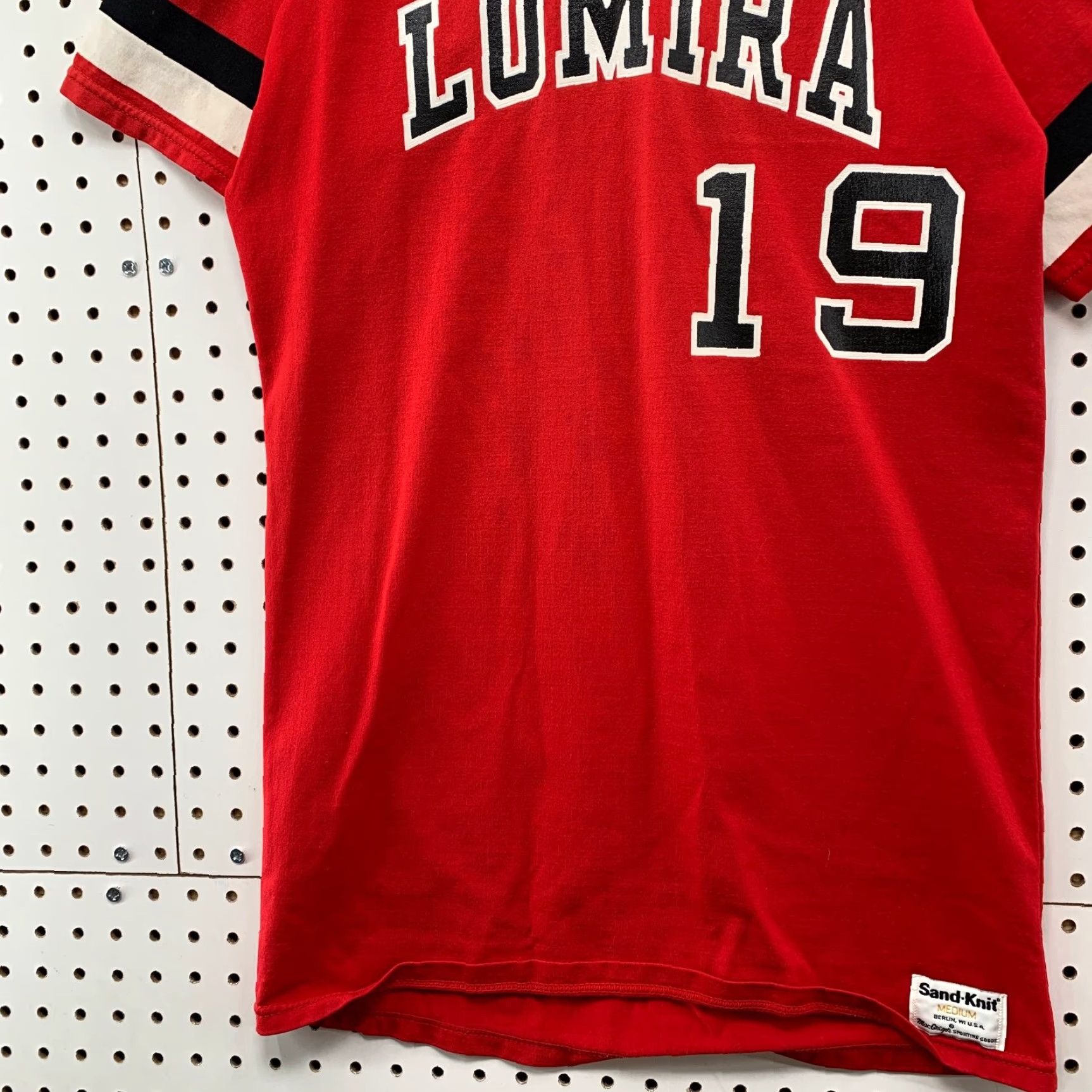 Vintage VINTAGE Sand Knit Baseball Jersey Mens M Red 70s 19 Made USA Size US M / EU 48-50 / 2 - 5 Thumbnail