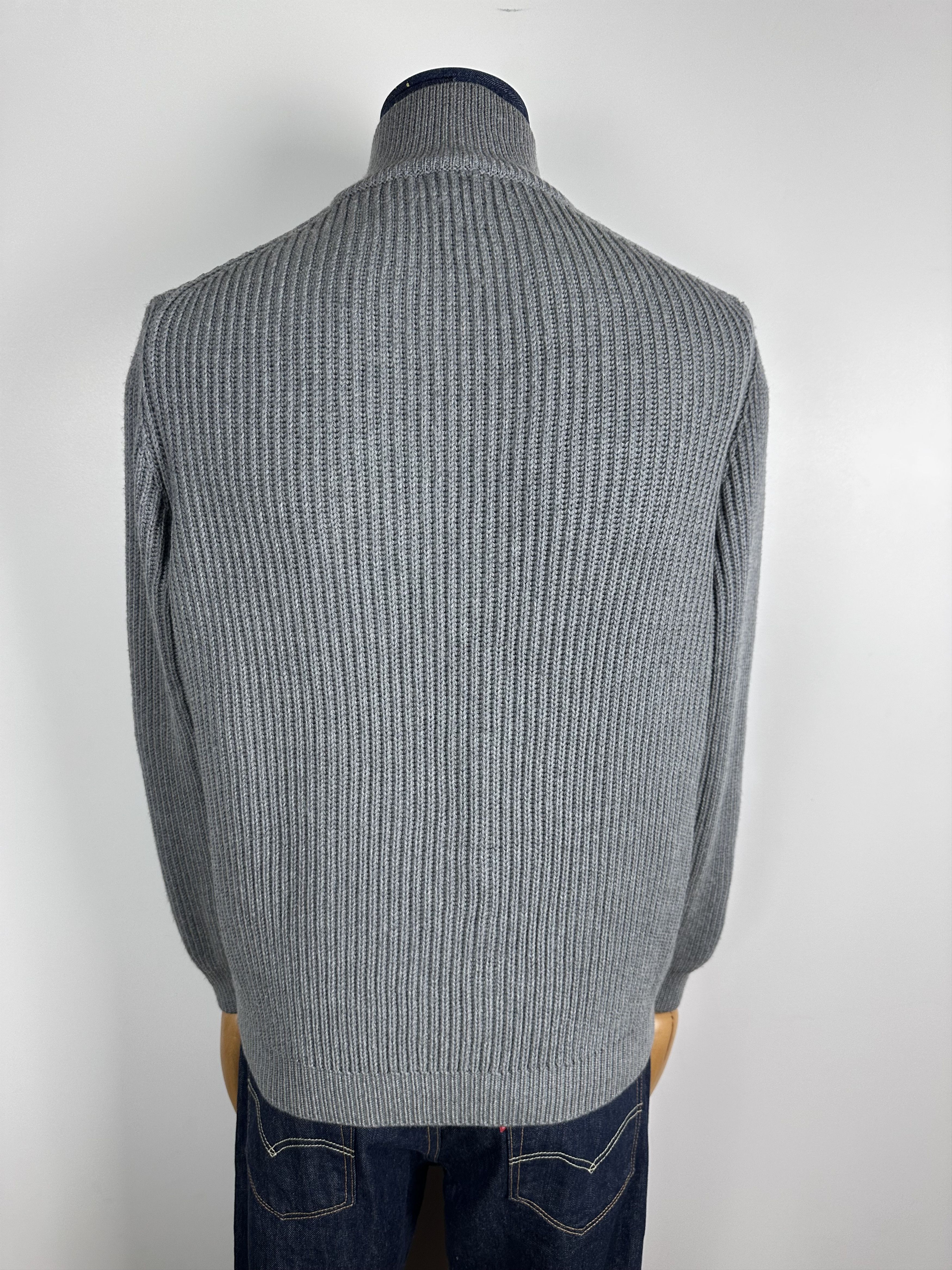 Grailed × Moncler × Vintage Moncler Vintage Wool Knit Sweater Gray High Neck 1\4 Zip M Size US M / EU 48-50 / 2 - 8 Thumbnail