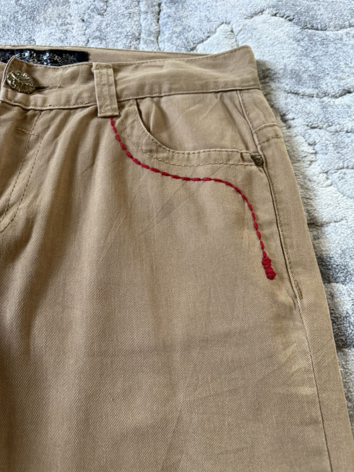 If Six Was Nine 2000s Red Pepper Japan Back Wing Chenille Embroidered Pants Size US 32 / EU 48 - 13 Thumbnail