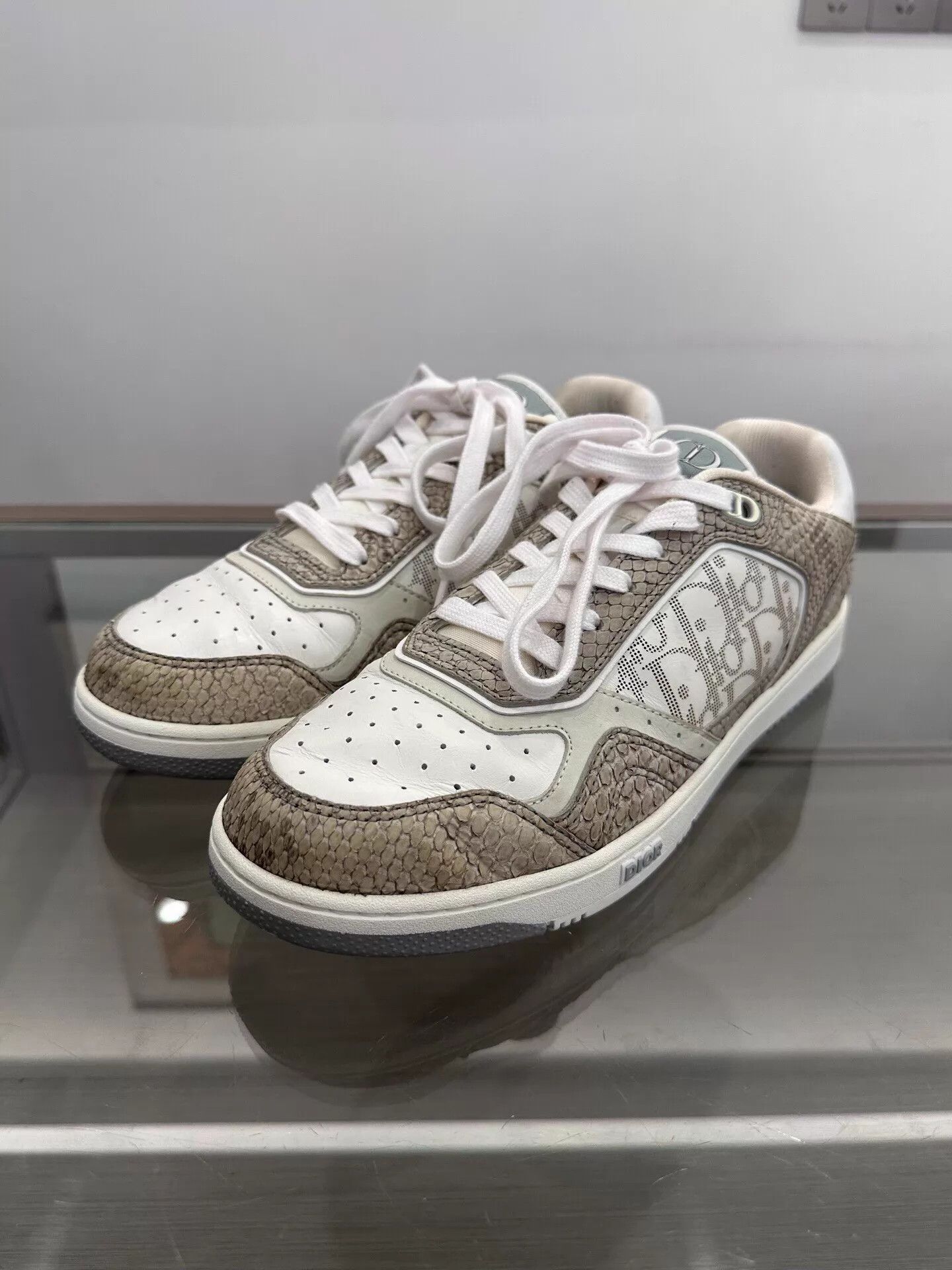 Dior Dior B23 Oblique snakeskin sneakers men's brown size 42 Size US 9 / EU 42 - 1 Thumbnail