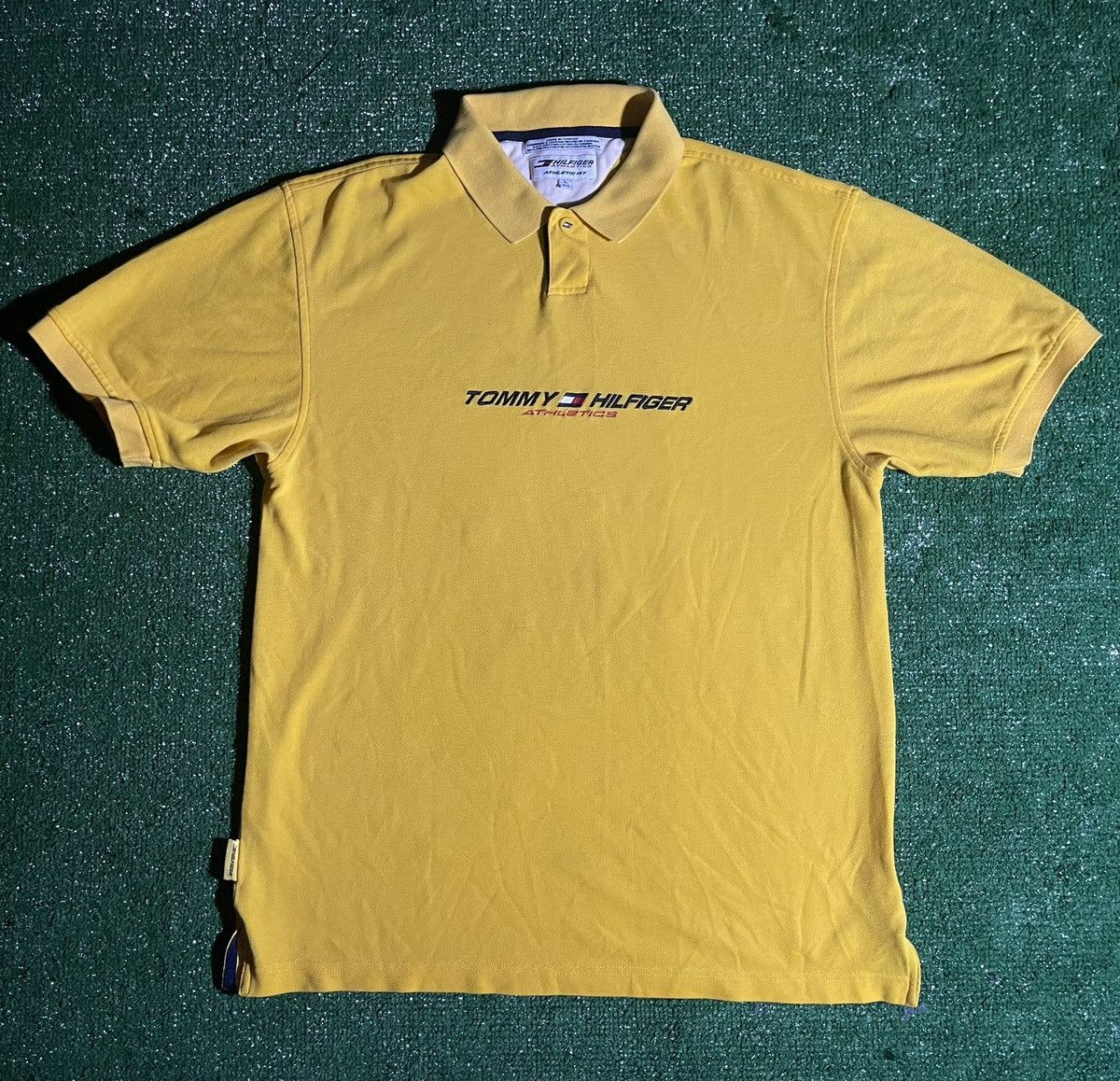 image of Tommy Hilfiger Athletic Polo in Yellow, Men's (Size Large)