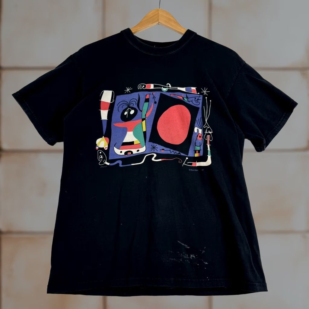 Vintage VINTAGE Joan Succ Miro T-Shirt Graphic Print Shirt Men L Black Cotton Crew Neck Short Sleeve 1990s 2000s RARE Size US L / EU 52-54 / 3 - 1 Thumbnail