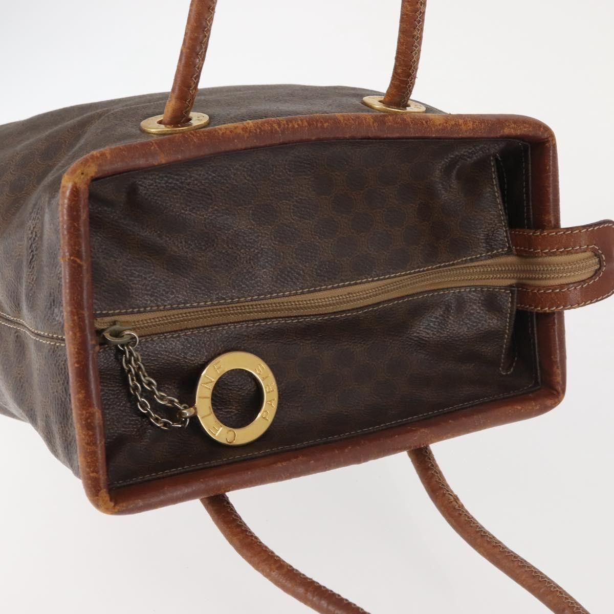 Celine CELINE Macadam Canvas Hand Bag Pvc Leather Brown Gold Size ONE SIZE - 6 Thumbnail