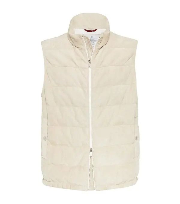 Brunello Cucinelli o1la1rc1a0425 Padded Leather Jacket in Natural Size US L / EU 52-54 / 3 - 1 Thumbnail