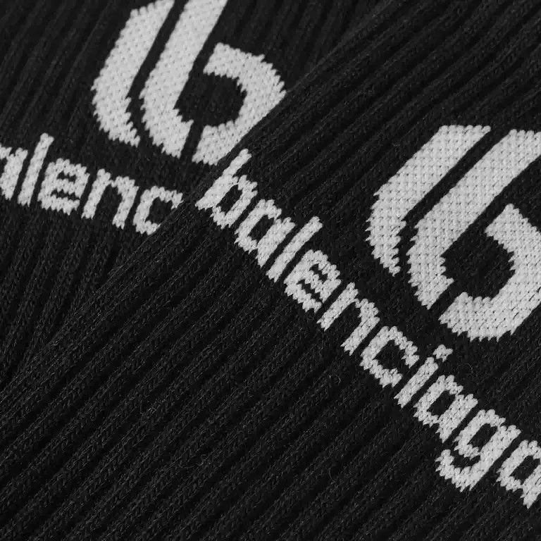 Balenciaga o1mt1gz0924 Size: L / Double B Socks in Black Size ONE SIZE - 2 Thumbnail