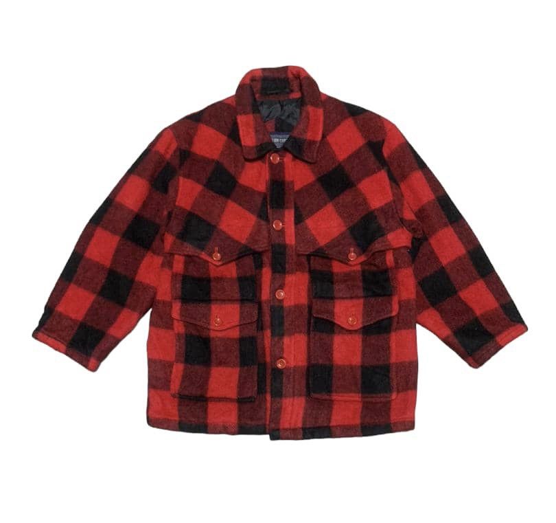 image of Avant Garde x Cashmere Wool Vintage Wool Shirt Jacket By Creation Cube in Red/Black (Size Medium)