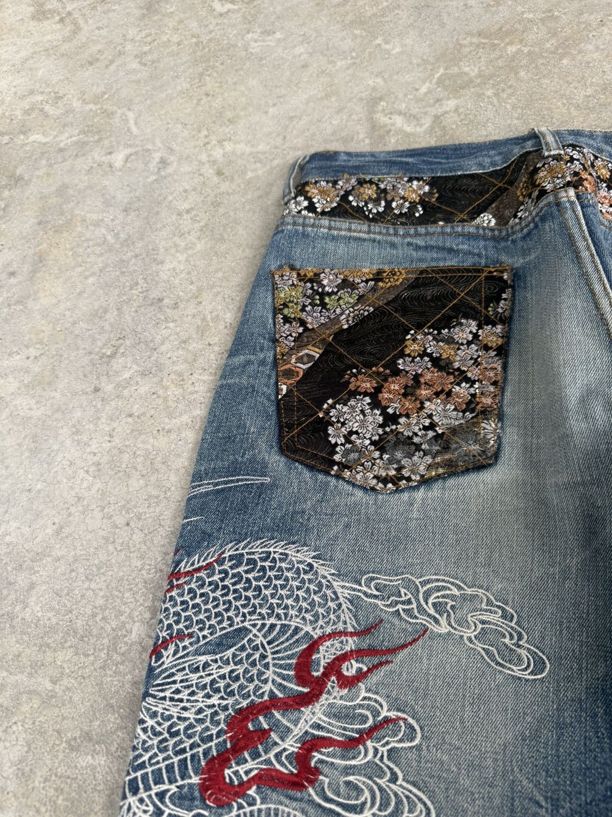 Japanese Brand Japanese Fugutaiten Embroidered Jeans Distressed Size US 33 - 18 Thumbnail