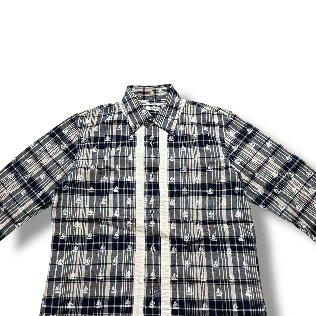 Thom Browne Thom Browne x Koe Plaid shirt with subtle sailboat print ⚓ Size US L / EU 52-54 / 3 - 4 Thumbnail