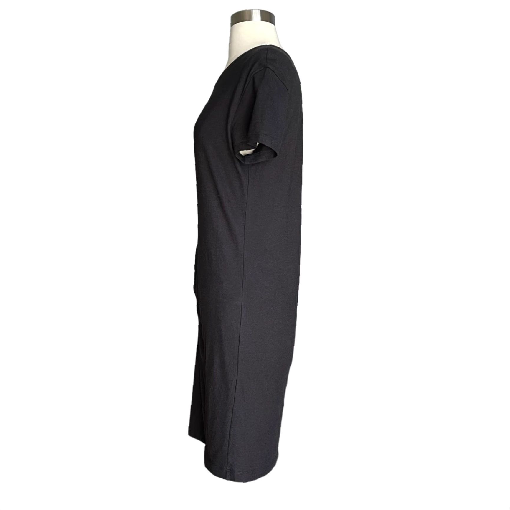 Vince Vince Side-Tie Cotton Dress Short Sleeve Black T-Shirt Dress Mini XS Women Casual Style Size XS / US 0-2 / IT 36-38 - 6 Thumbnail