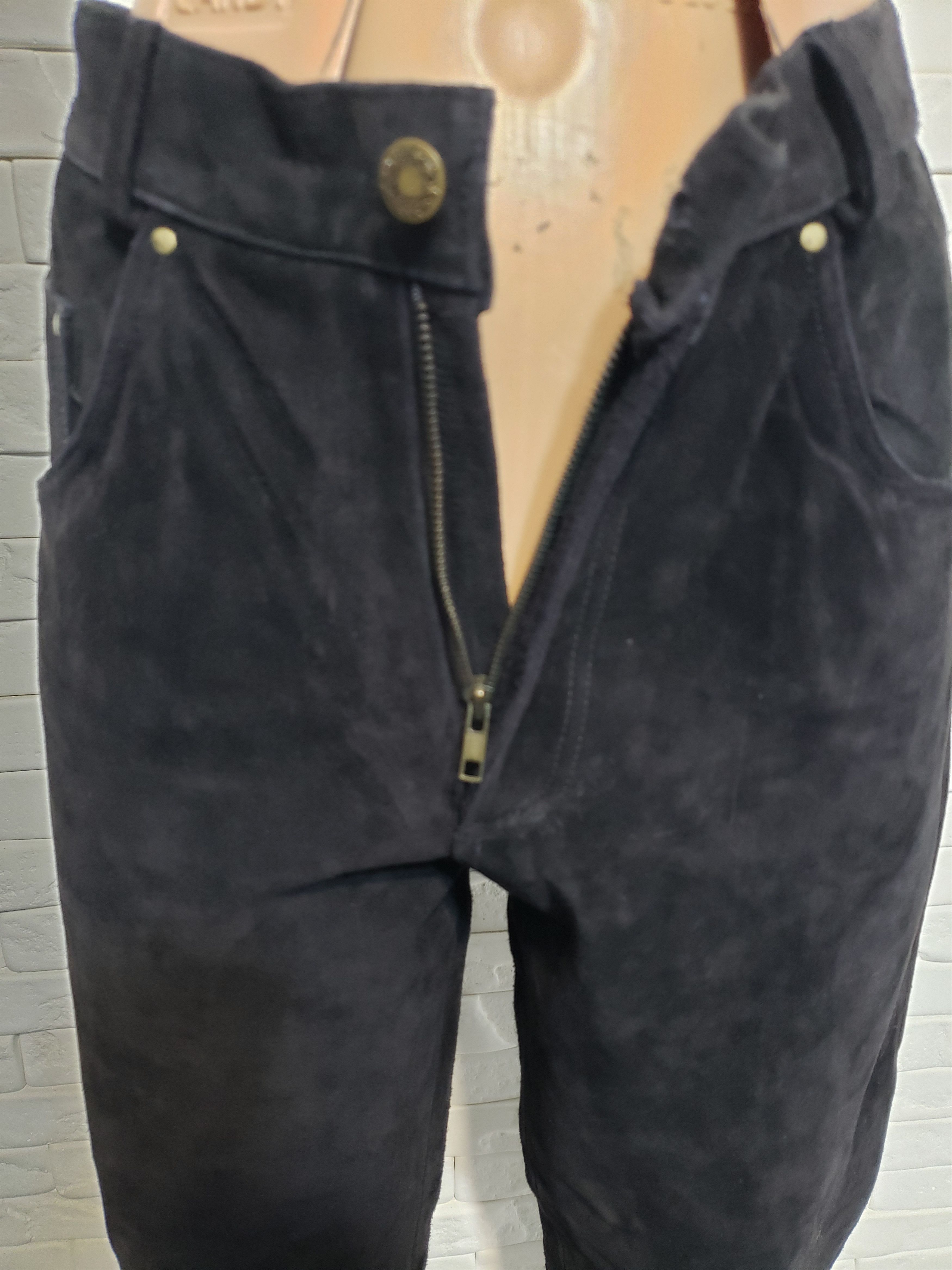 Genuine Leather Men's leather black biker pants. Size US 32 / EU 48 - 4 Thumbnail