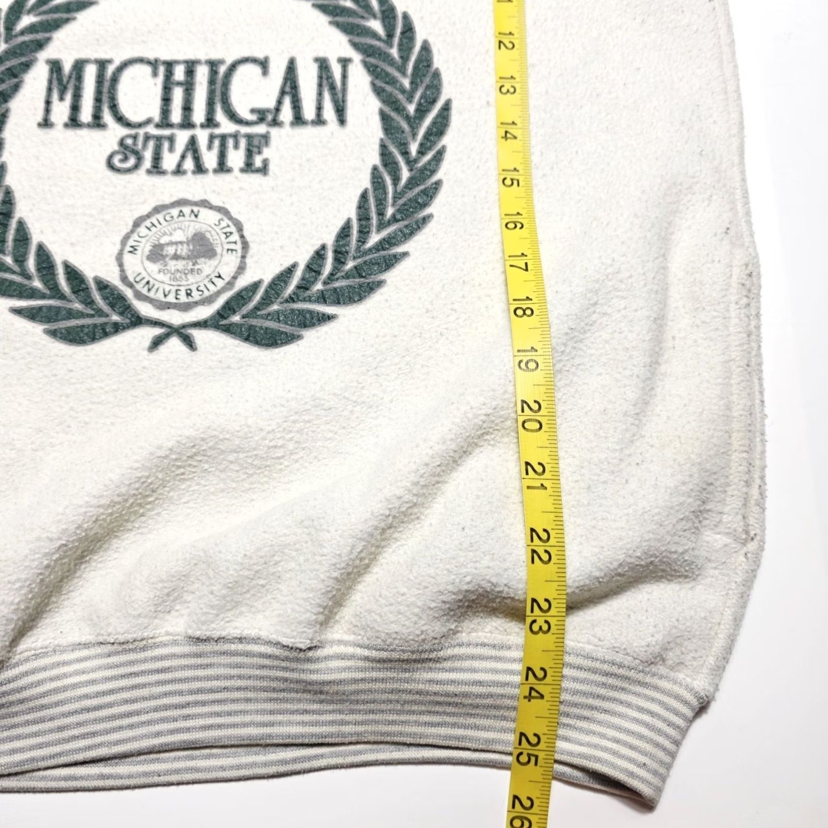 Vintage VINTAGE Michigan State Spartans Hooded Graphic Sweatshirt Men’s Small 90’s Hoodie Sweatshirt Men’s S White Graphic Print 90s Mens Size US S / EU 44-46 / 1 - 6 Thumbnail