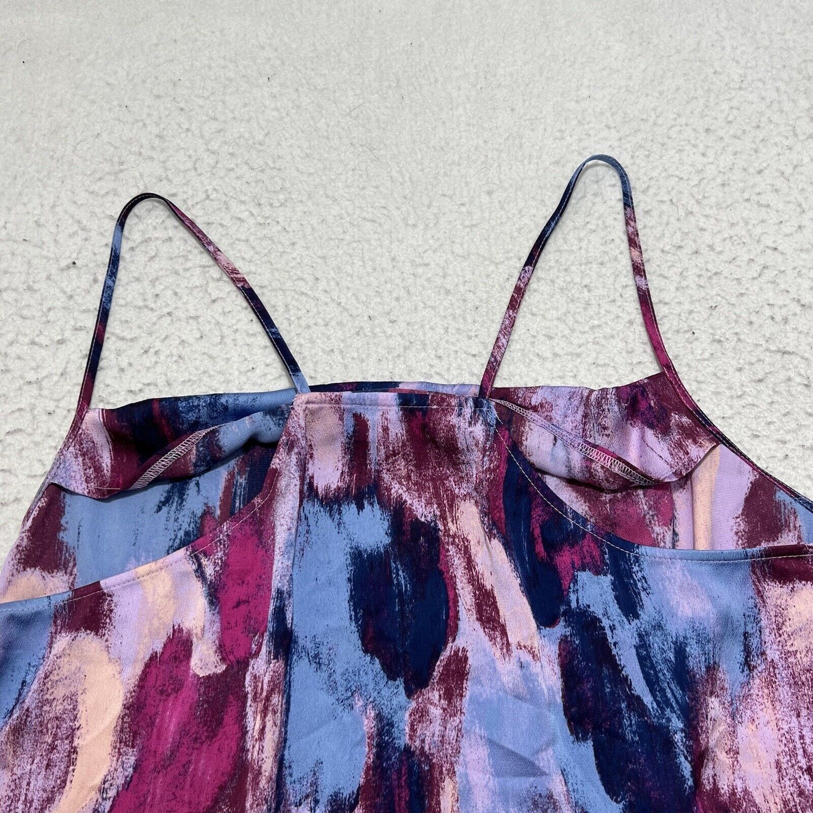Nordstrom Open Edit Cowl Neck Satin Camisole Purple Chalk Camo Top Size XL / US 12-14 / IT 48-50 - 10 Thumbnail