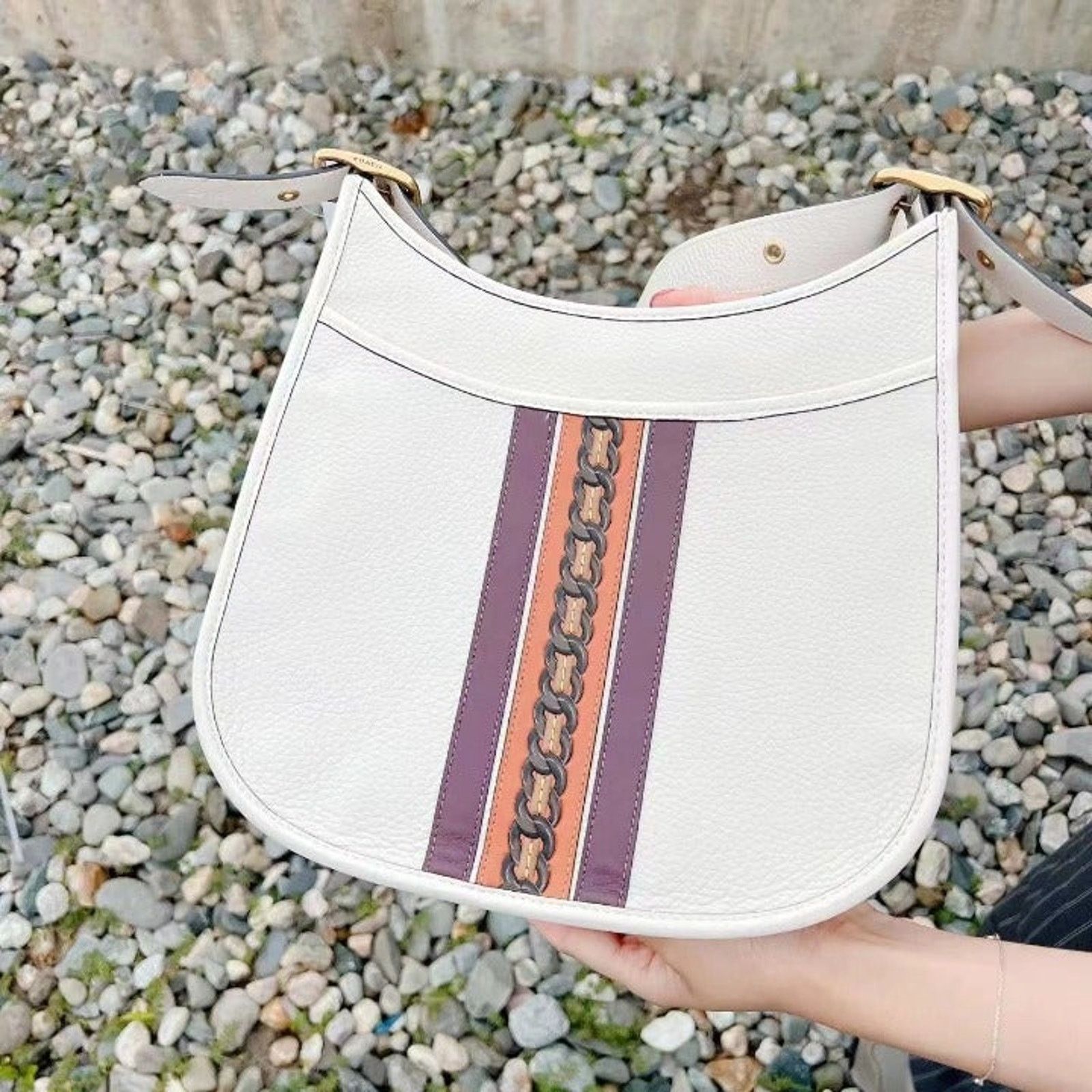 Coach Coach 89122 Varsity Stripe Emery Shoulder/Crossbody B4/Chalk Size ONE SIZE - 2 Thumbnail