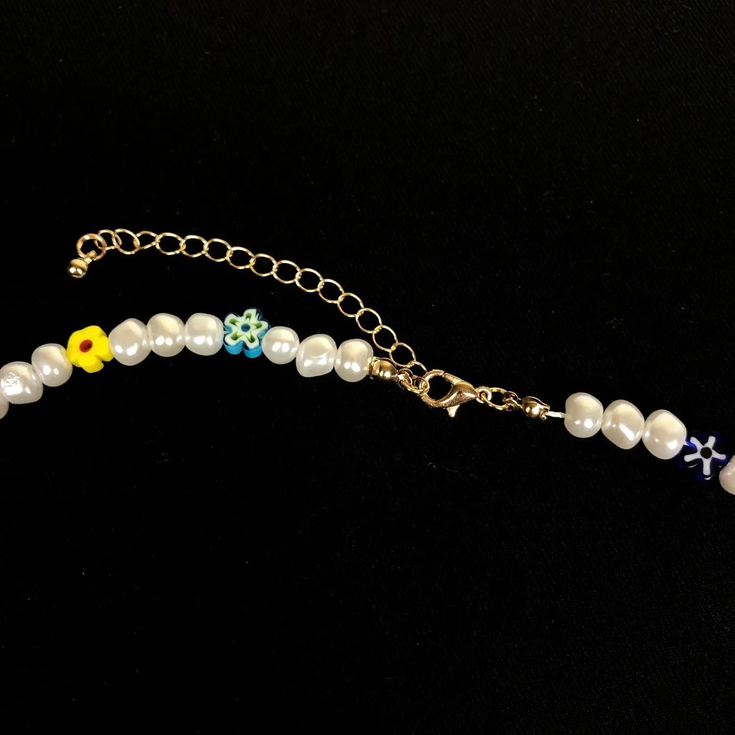 Jewelry Pearl Choker Flower Necklace Y2K Fashion Size ONE SIZE - 3 Thumbnail