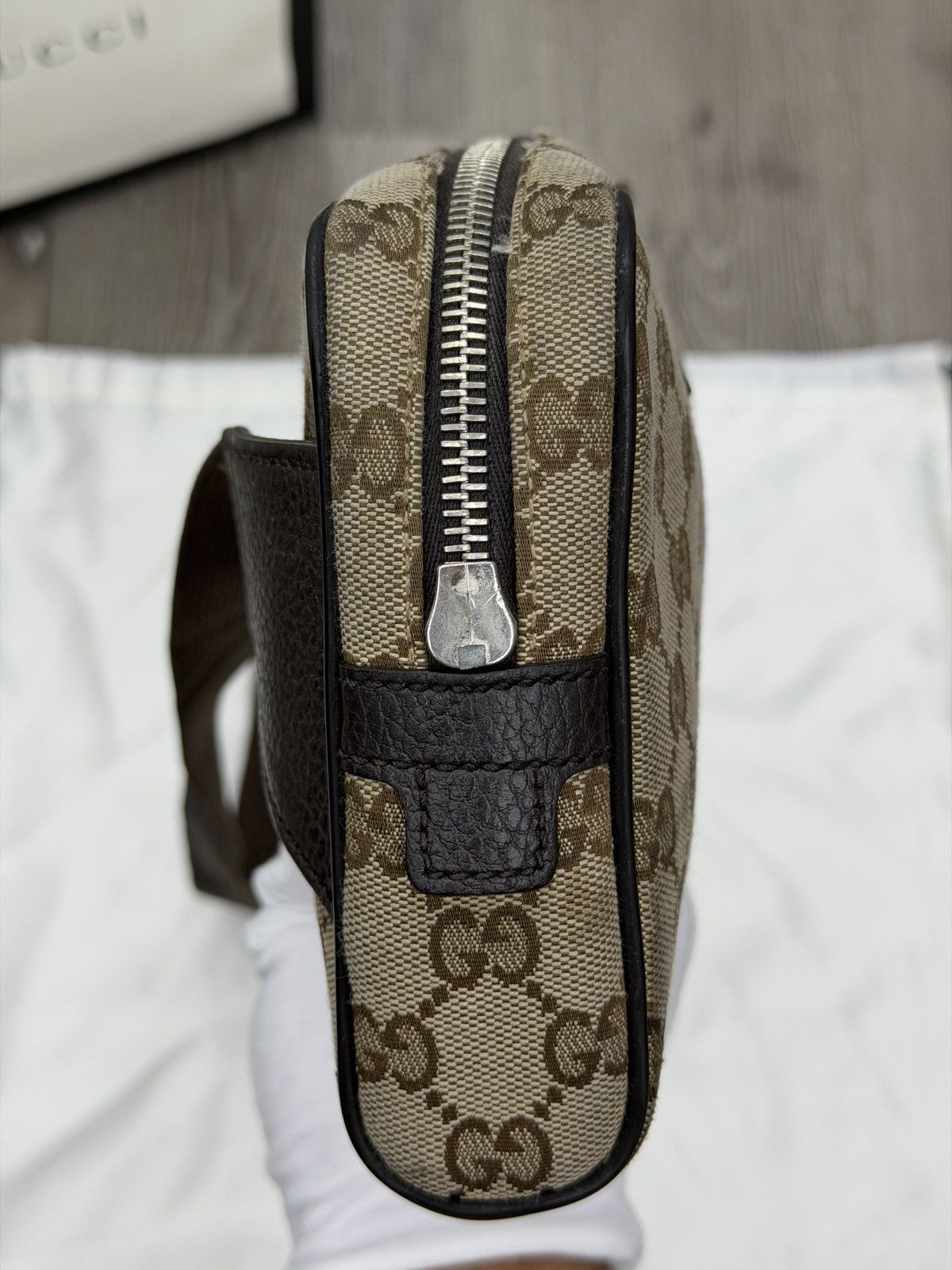 Gucci Gucci Belt Bag GG Supreme Small Beige/Black Size ONE SIZE - 4 Thumbnail