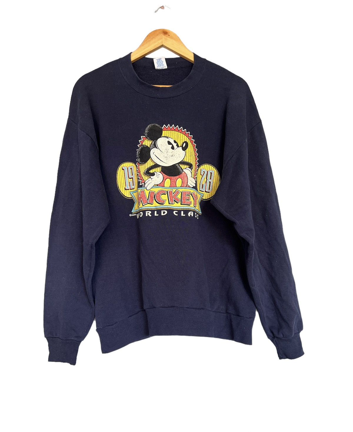image of VTG Mickey Disney Sweatshirt in Navy, Men's (Size Large)