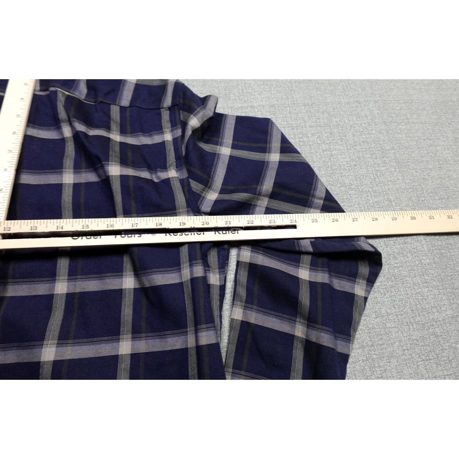 UNTUCKit UNTUCKit Dress Shirt Mens Large Blue Plaid Long Sleeve Button Up Wrinkle Free Size 42R - 6 Thumbnail
