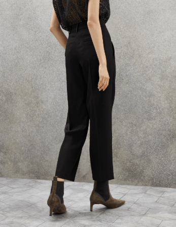 Brunello Cucinelli o1la1rc1a0325 High Waist Pants in Black Size 28" / US 6 / IT 42 - 2 Thumbnail