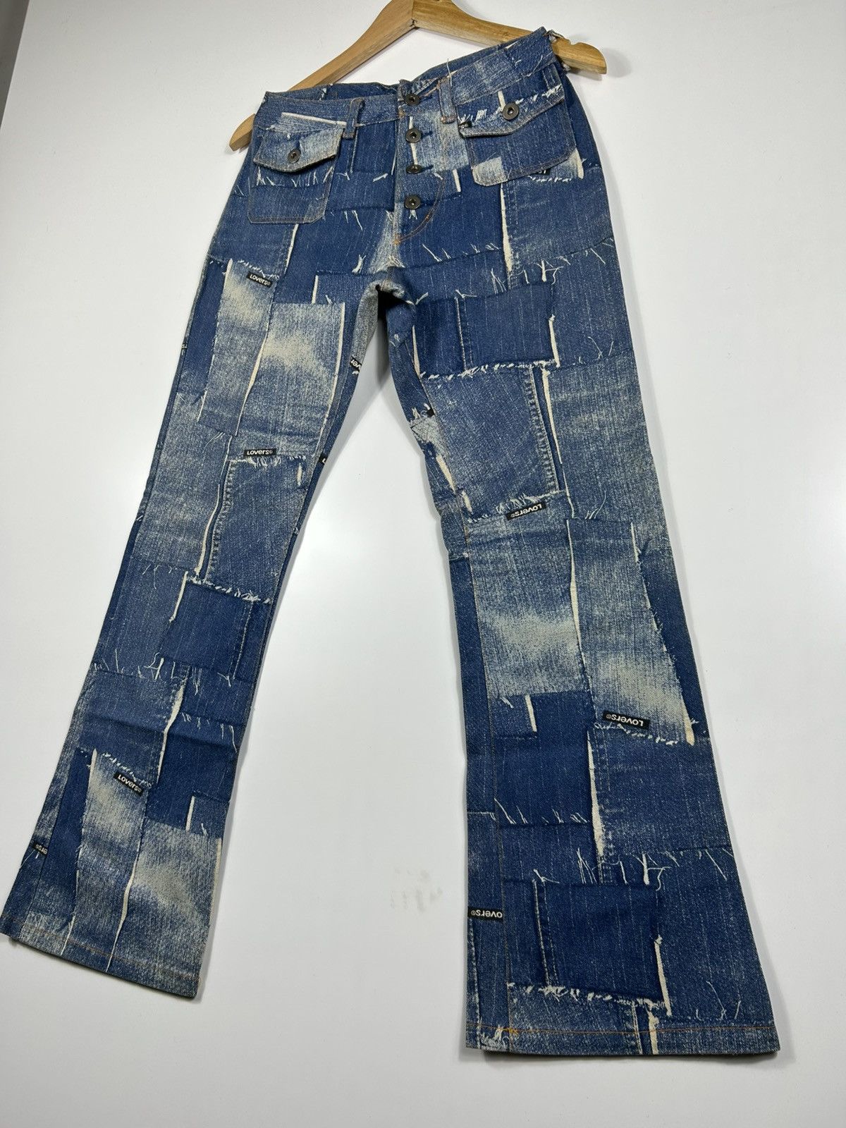 Super Lovers 🔥Vintage Y2K Super Lover Pacthwork Flared Denim Size 28" / US 6 / IT 42 - 3 Thumbnail