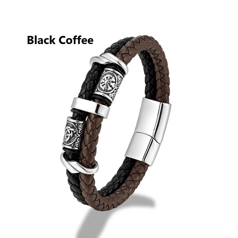 Other Viking Double Layer Leather Bracelet Accessories Cuff Gift Size ONE SIZE - 13 Thumbnail