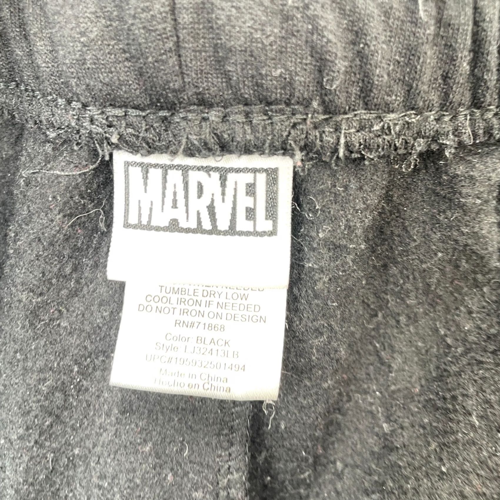 Vintage Deadpool Pants Mens M Black Joggers Sweatpants Marvel Embroidered Comics Jogger Regular Tapered Inseam 26 Pockets Lined Comfortable Easy Care Size US 31 - 3 Thumbnail